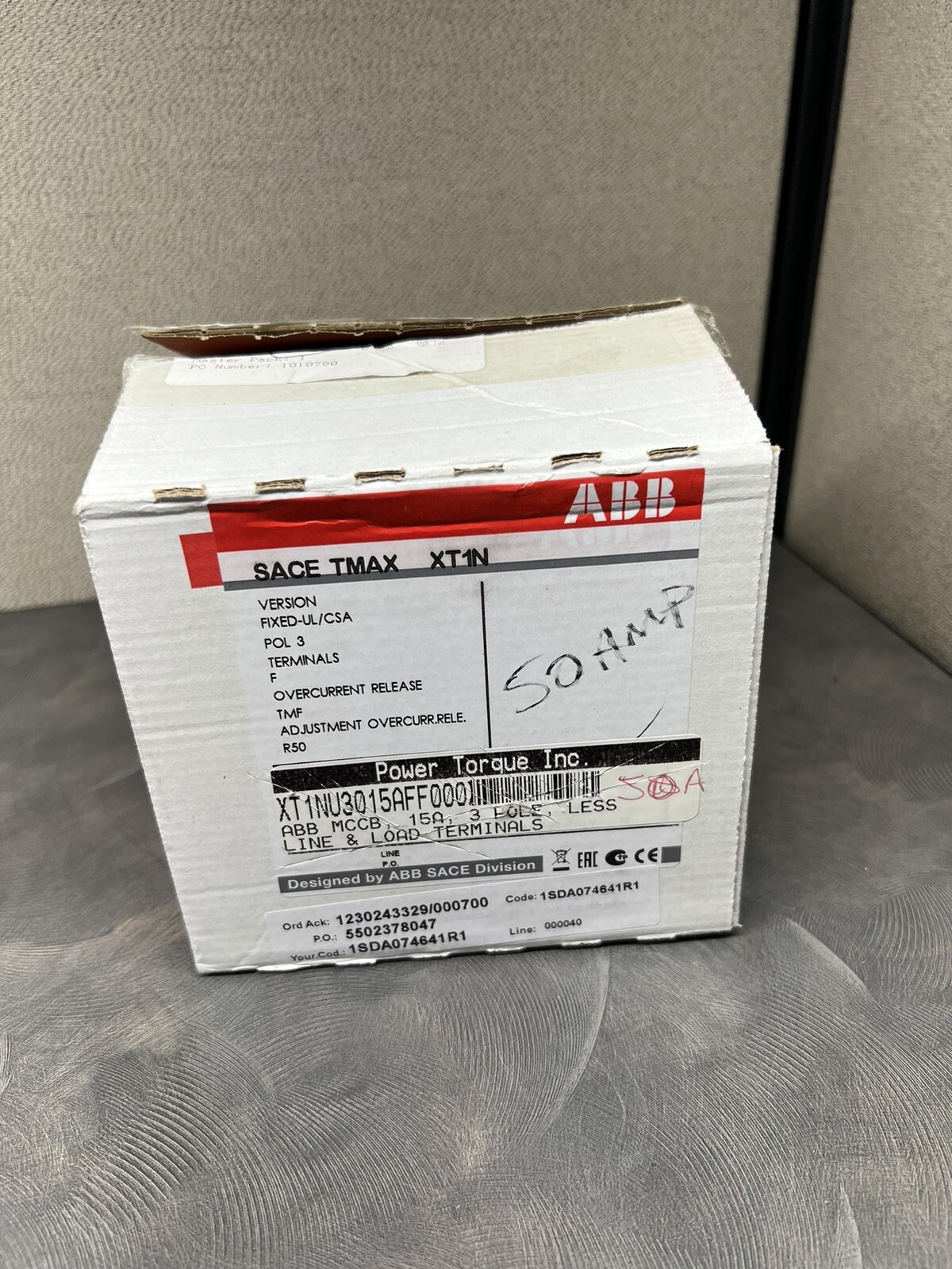 NEW NEVER USED XT1NU3050AFF000XXX ABB 50 AMP BREAKER