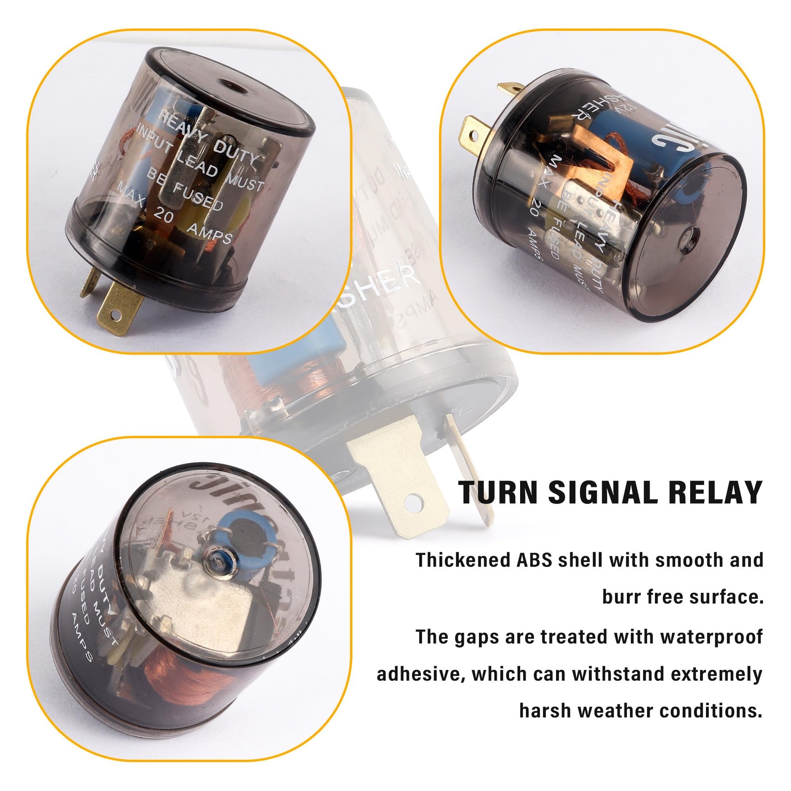 2PCS 12V Flasher Relay,Heavy Duty 2Pin Turn Signal Relay Only for Repairing H…