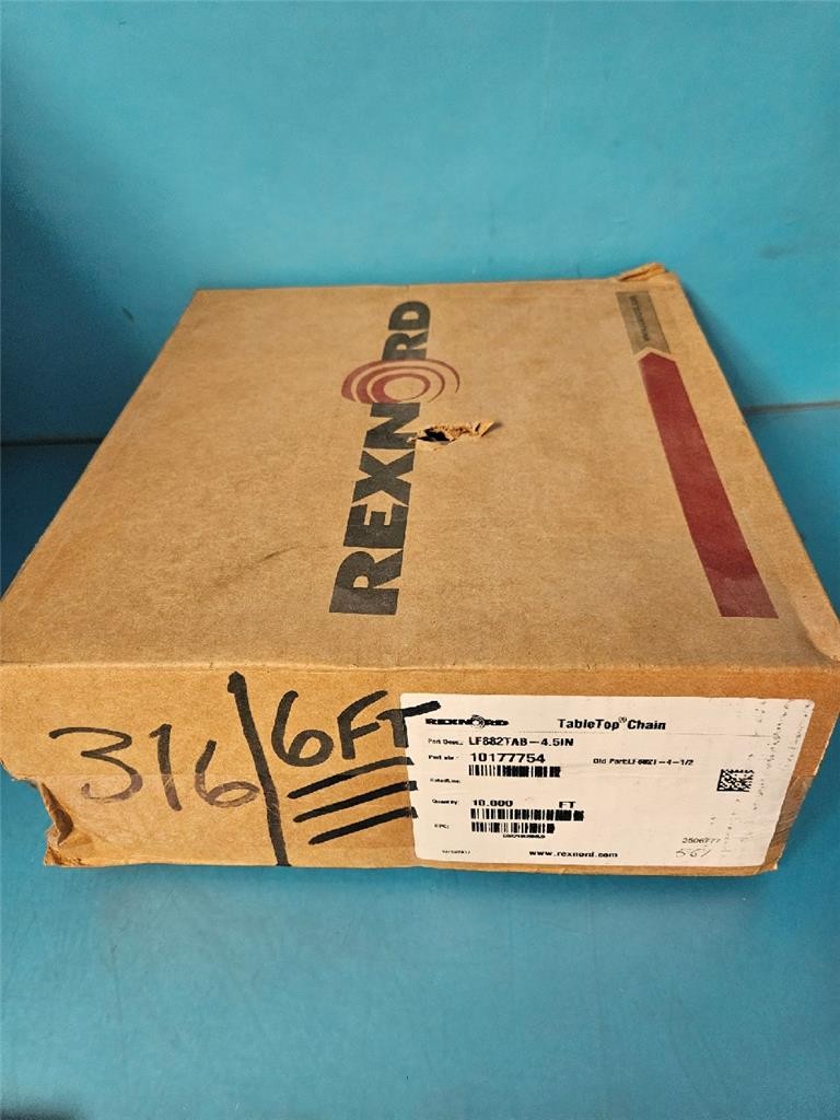 NEW 10′ REXNORD TABLE TOP CHAIN 4.5″ WIDE 1.5″ PITCH LF882TAB-4.5IN 10177754