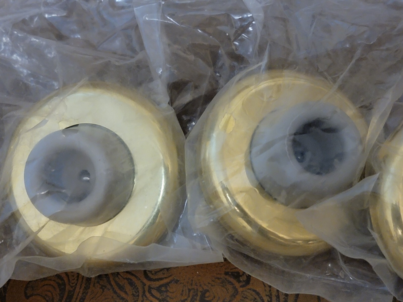 4x ROCKWOOD 409 US3 Concave Door Stop Wall Mount Bright Brass Lot #5 ഇ