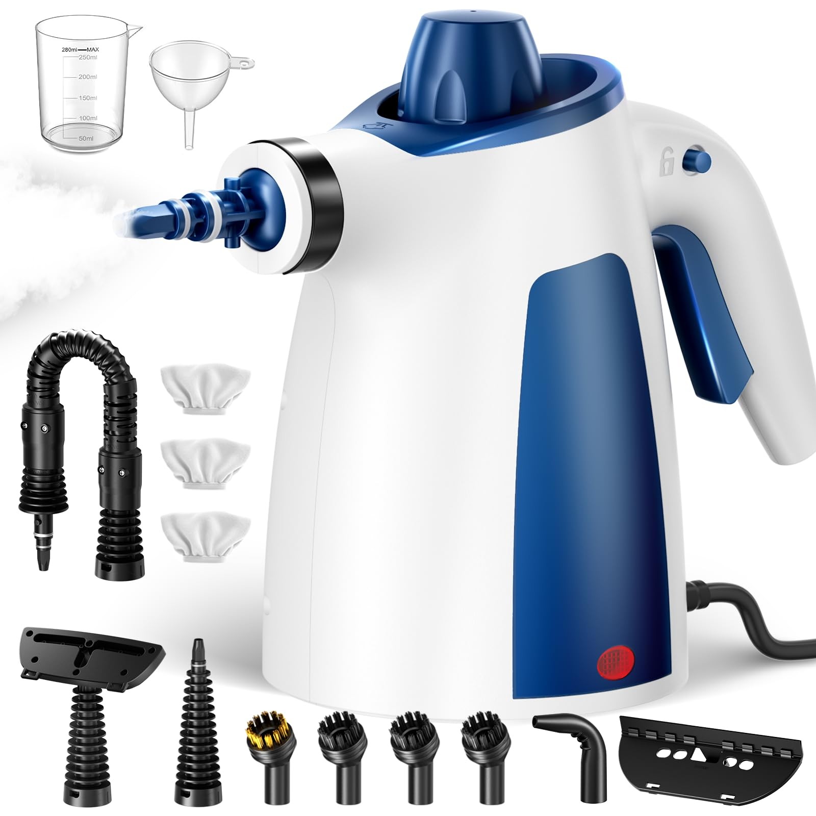 Handheld Steam Cleaner, 230°F Pressurized Steamer L, Ice White & Sky Blue
