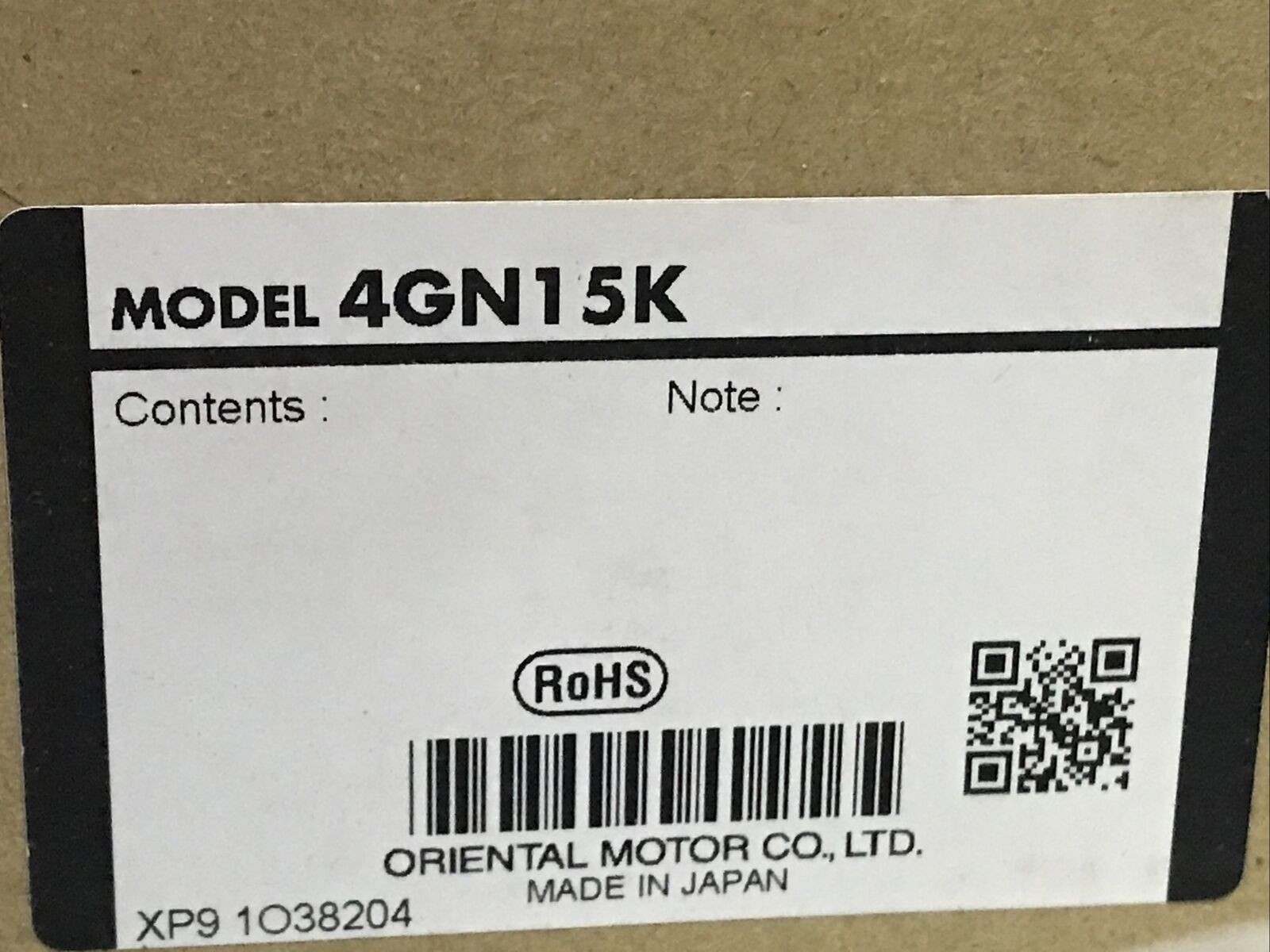 Oriental Motor OM 4GN15K Gear Head Reducer