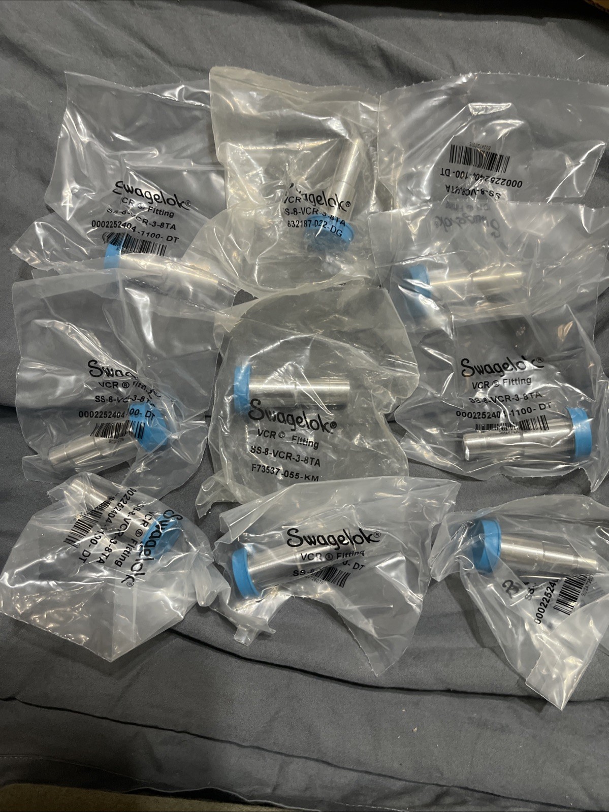 SWAGELOK SS-8-VCR-3-8TA, SS8VCR38TA, Tube Adapter Gland 1/2″, LOT OF 9