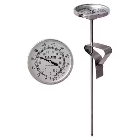 Tel-Tru Lt225r-8/23100875 Bimetal Thermom, 2 In Dial, 0 To 50C