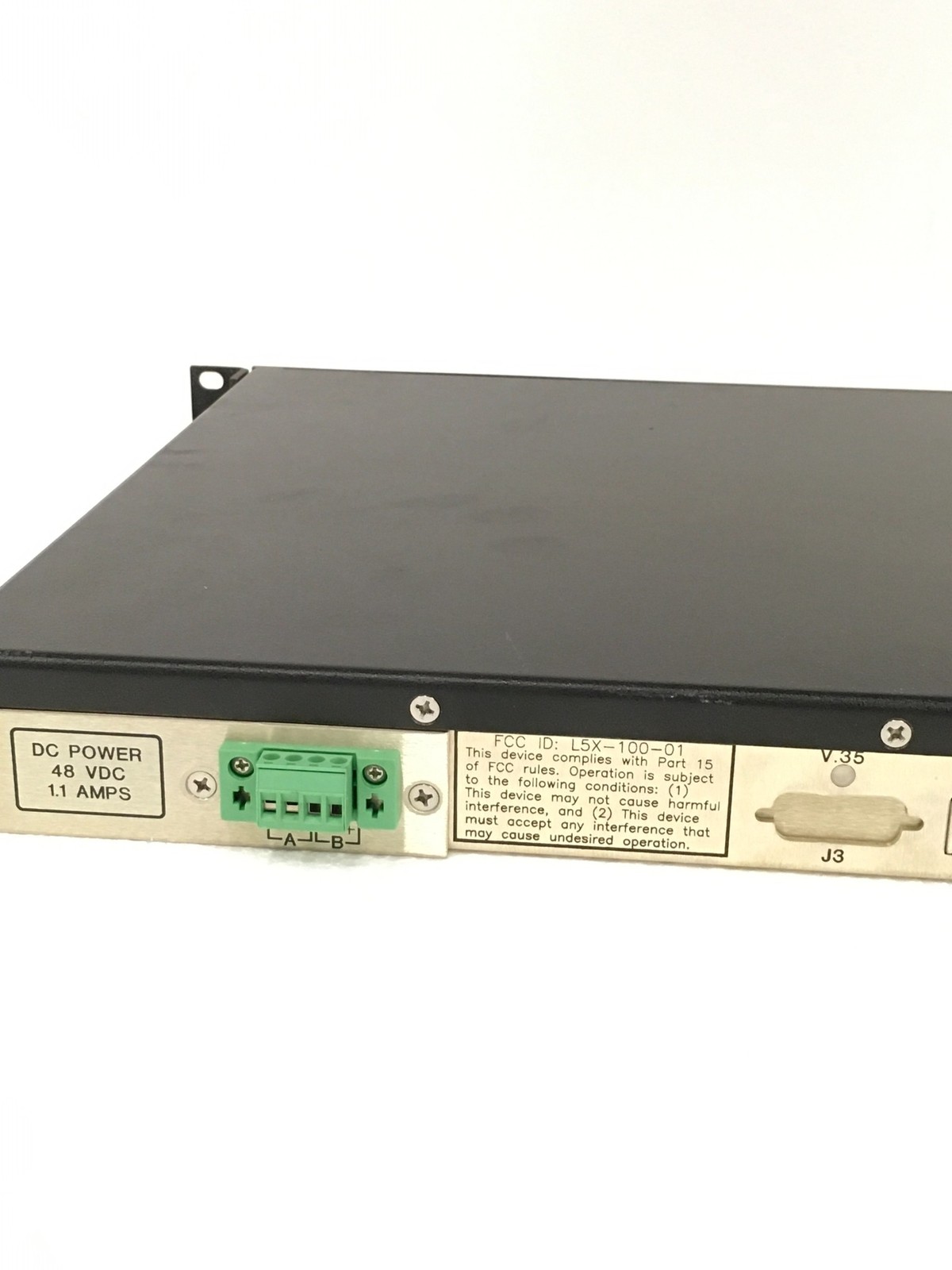 Comsat RSL SPEC Commander 100 Modem, 48V, 1.1A w/ Rack Mount Ears, WORKING