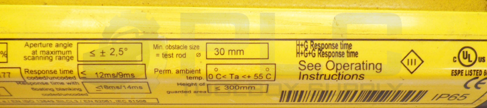 SICK 1 204 166 LIGHT CURTAIN C 4000 RECEIVER 24VDC 7.6W XC40E-0303A0A0CBC0