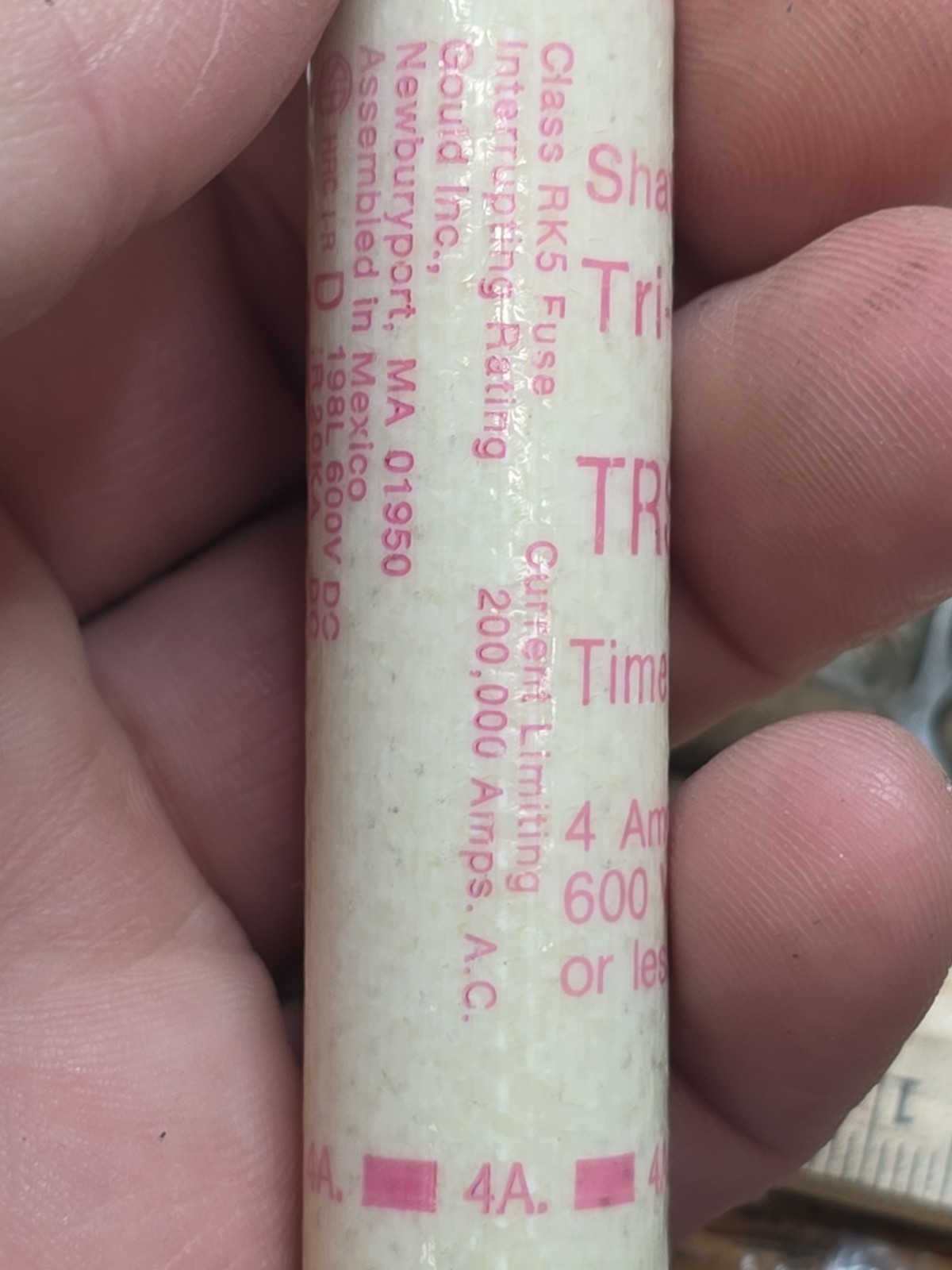 LOT OF (10) TRS4R NEW OLD STOCK! GOULD SHAWMUT 4A TIME-DELAY FUSES TRS4R