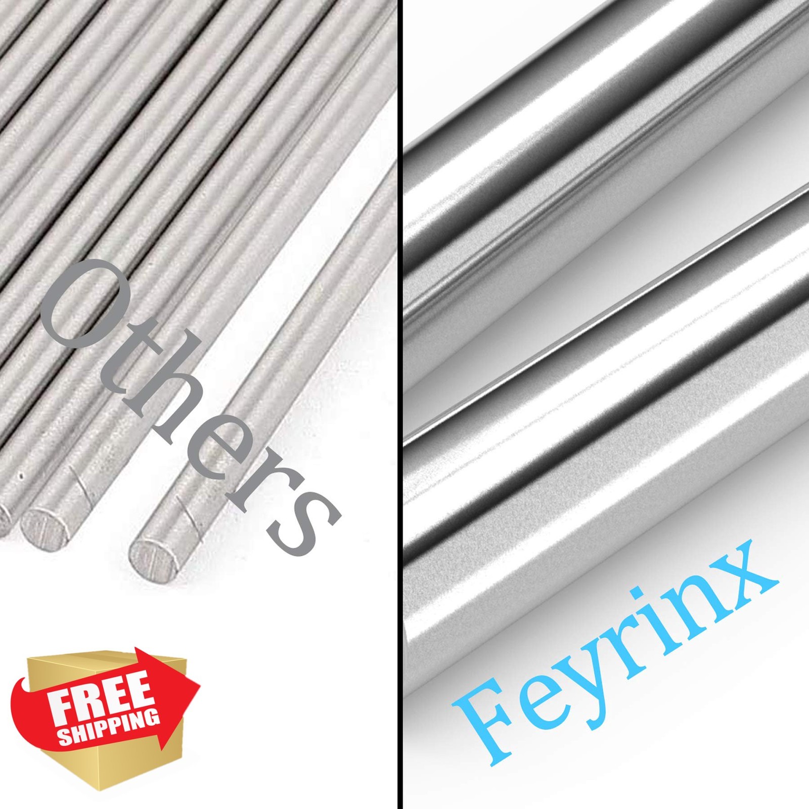 Feyrinx Linear Rail 10mm x 450mm Rod Shaft 2pcs