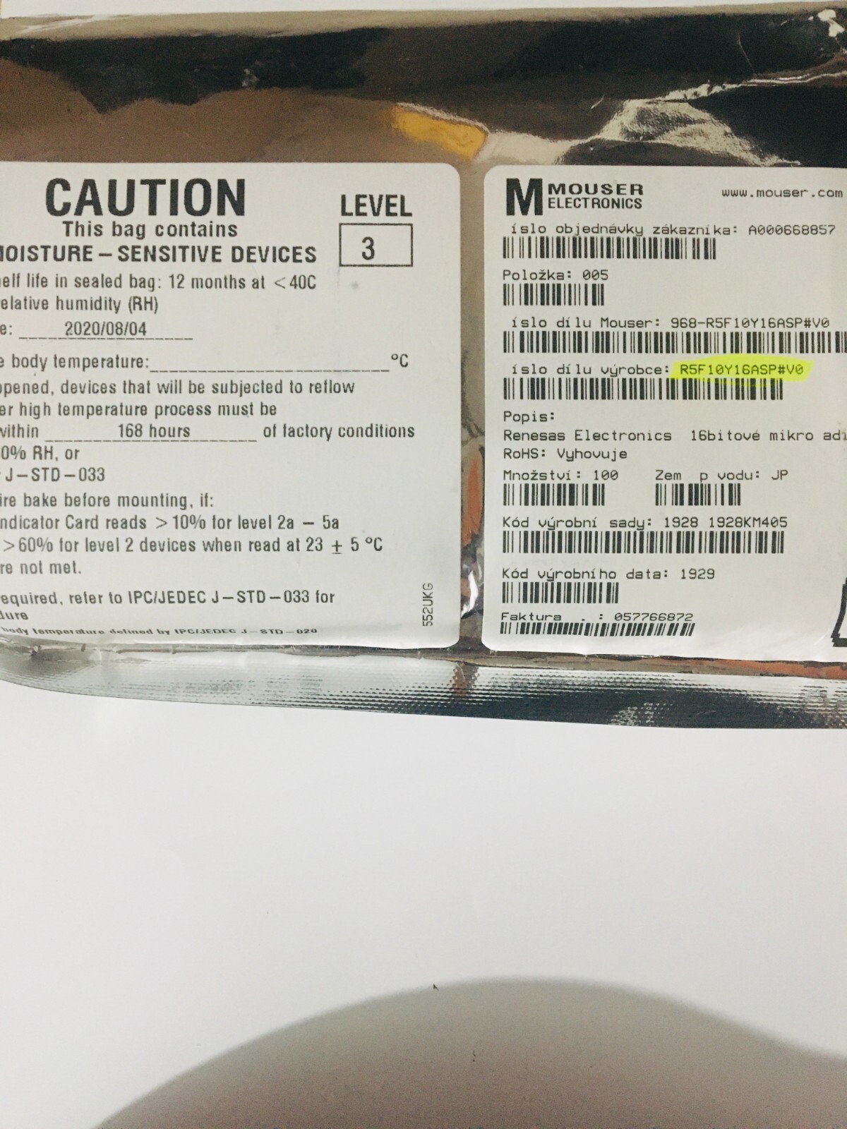 Mouser Electronics R5F10Y16ASP#V0 IC MCU 16BIT (90 qty)