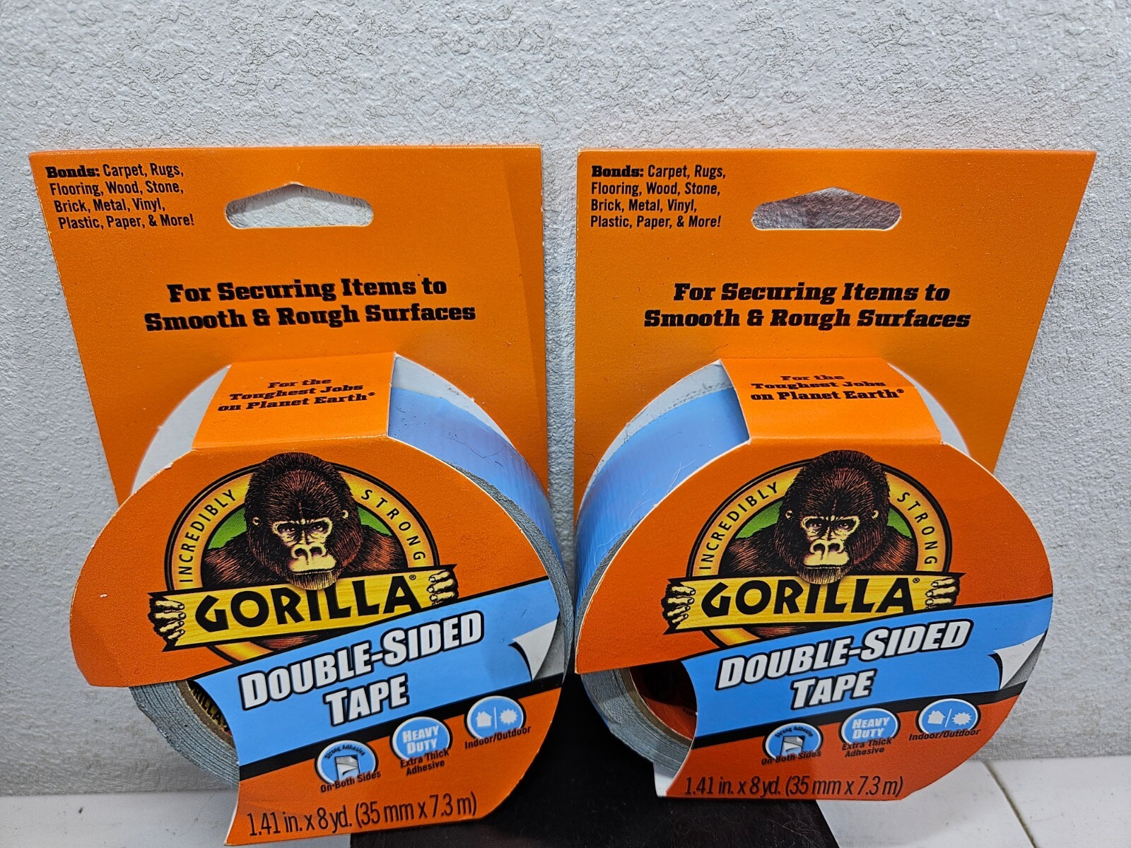 Gorilla Double-Sided Tape, 1.41″ x 8 yd, Gray | 2 PACK – NEW – FAST SHIP!💨✅