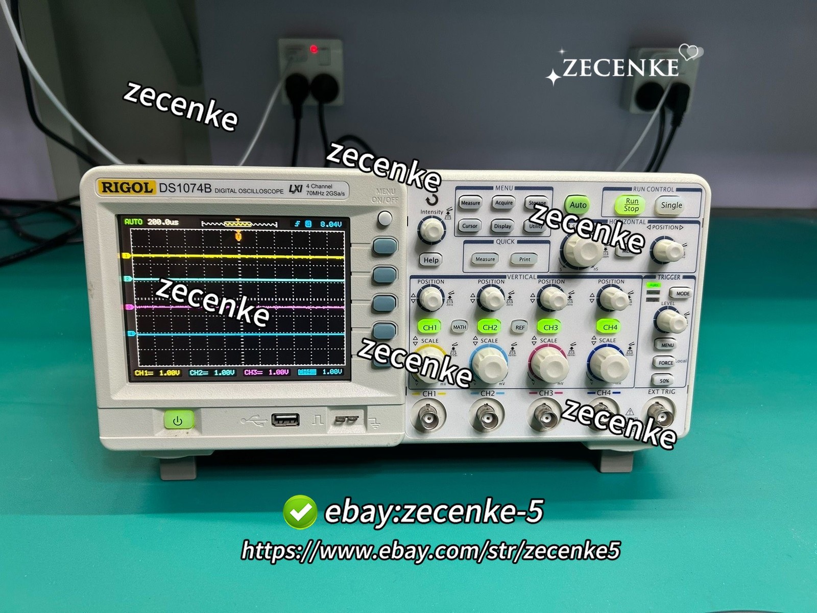1pcs RIGOL DS1074B oscilloscope, 70MHz, 2GSa/s four channel