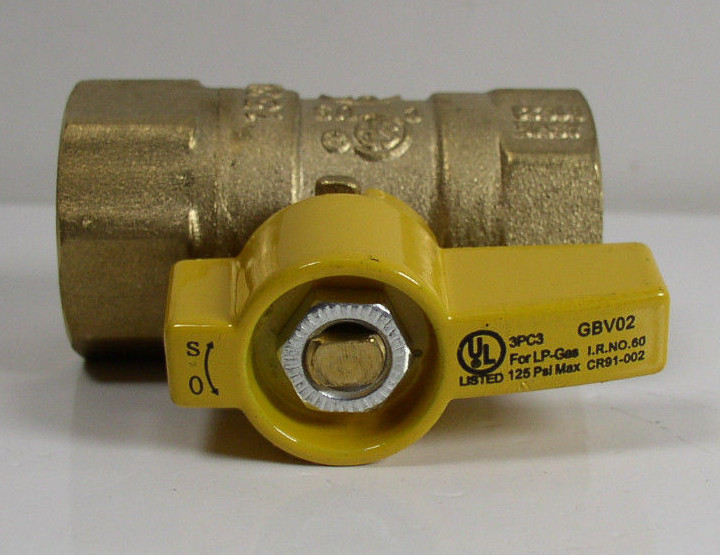 GBV-02 Brass LPG Ball Valve 3/4 FNPT 125 PSI