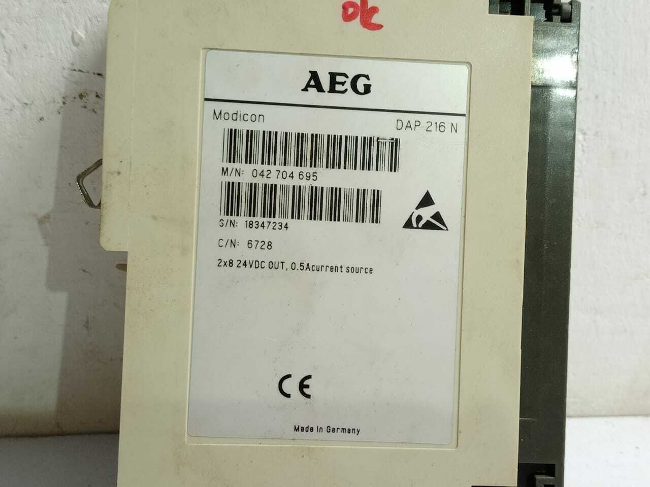 Aeg Modicon DAP 216 N 2×8 24VDC 0.5A Current Source DAP216N Output Module