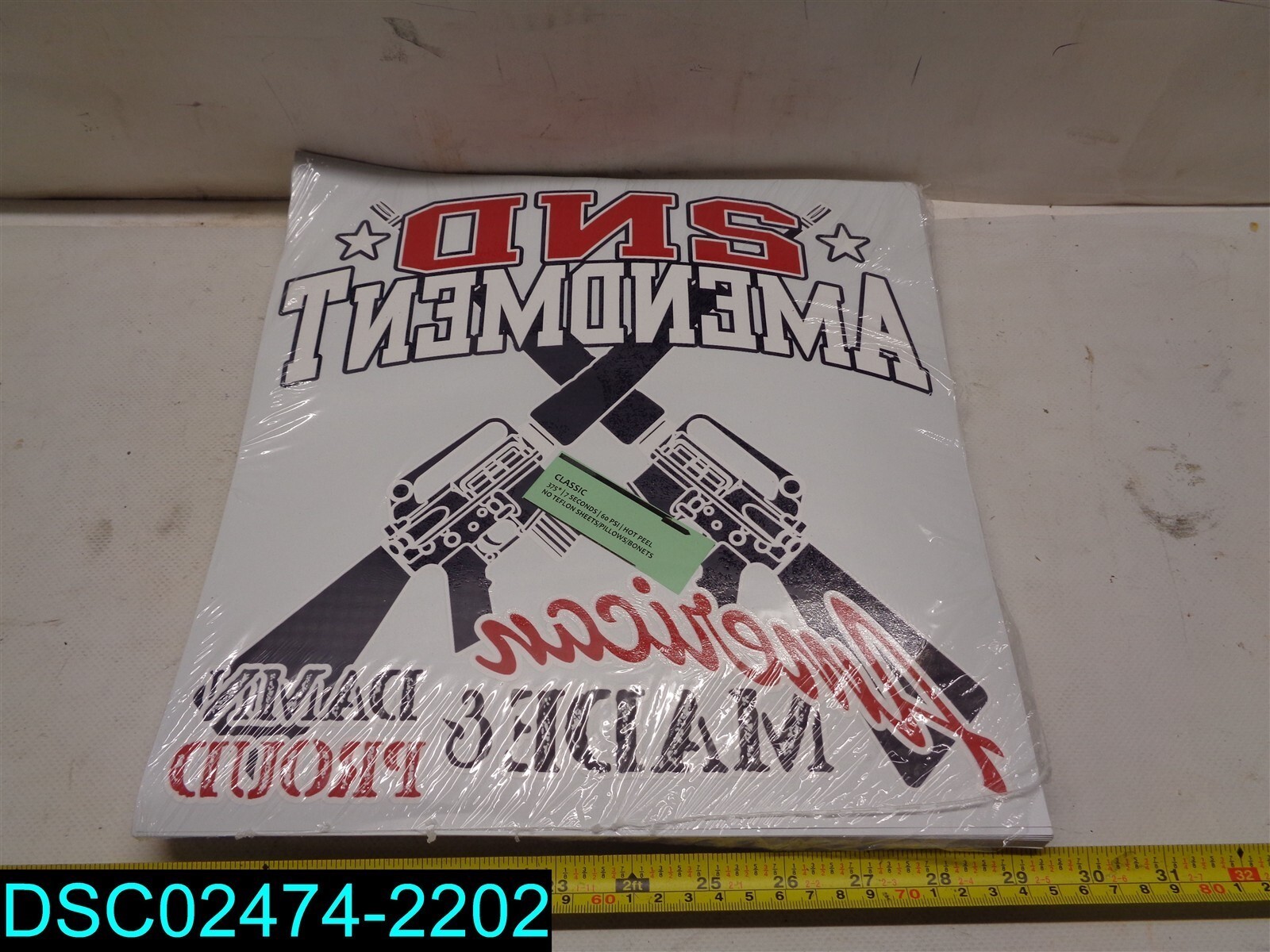 QTY=550: American Flag 1776 THE 2ND AMENDMENT Heat Transfer
