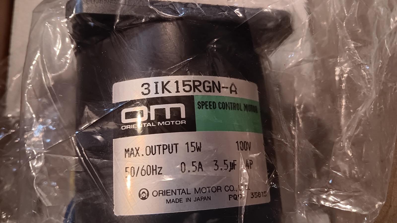 ORIENTAL MOTOR 3IK15RGN-A 100V 0.5A SPEED CONTROL MOTOR