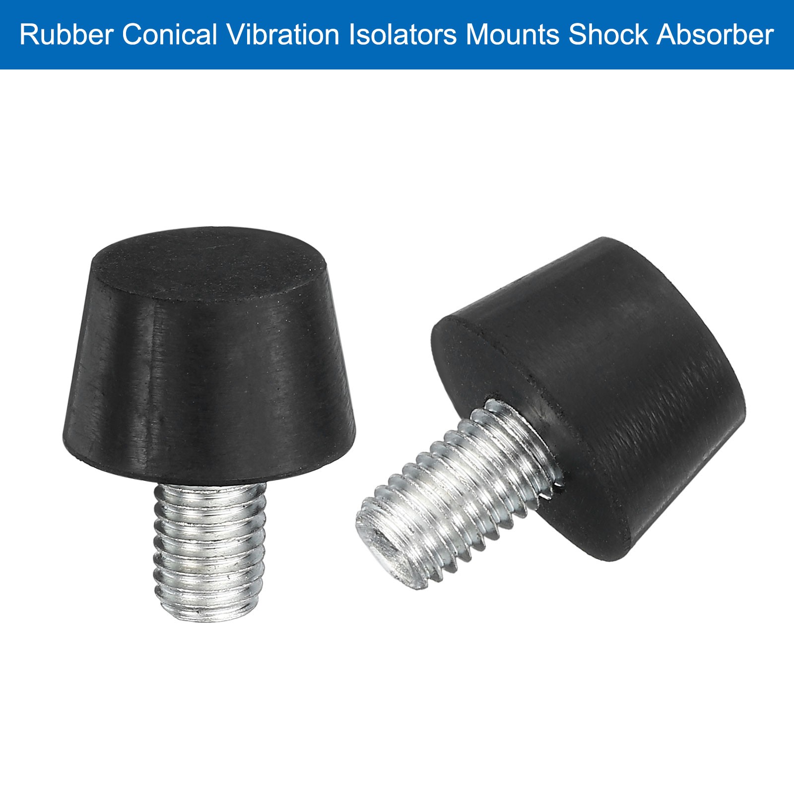 4Pcs Thread Levelling Feet 0.98″x0.71″ with M10x14mm Studs Black