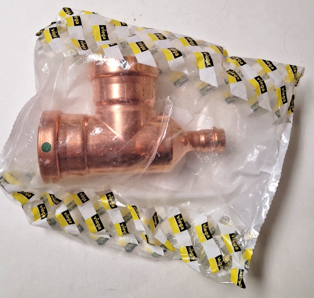 Viega 22317 ProPress XL-C Pipe Tee 2-1/2 x 3/4 x 2-1/2, Copper
