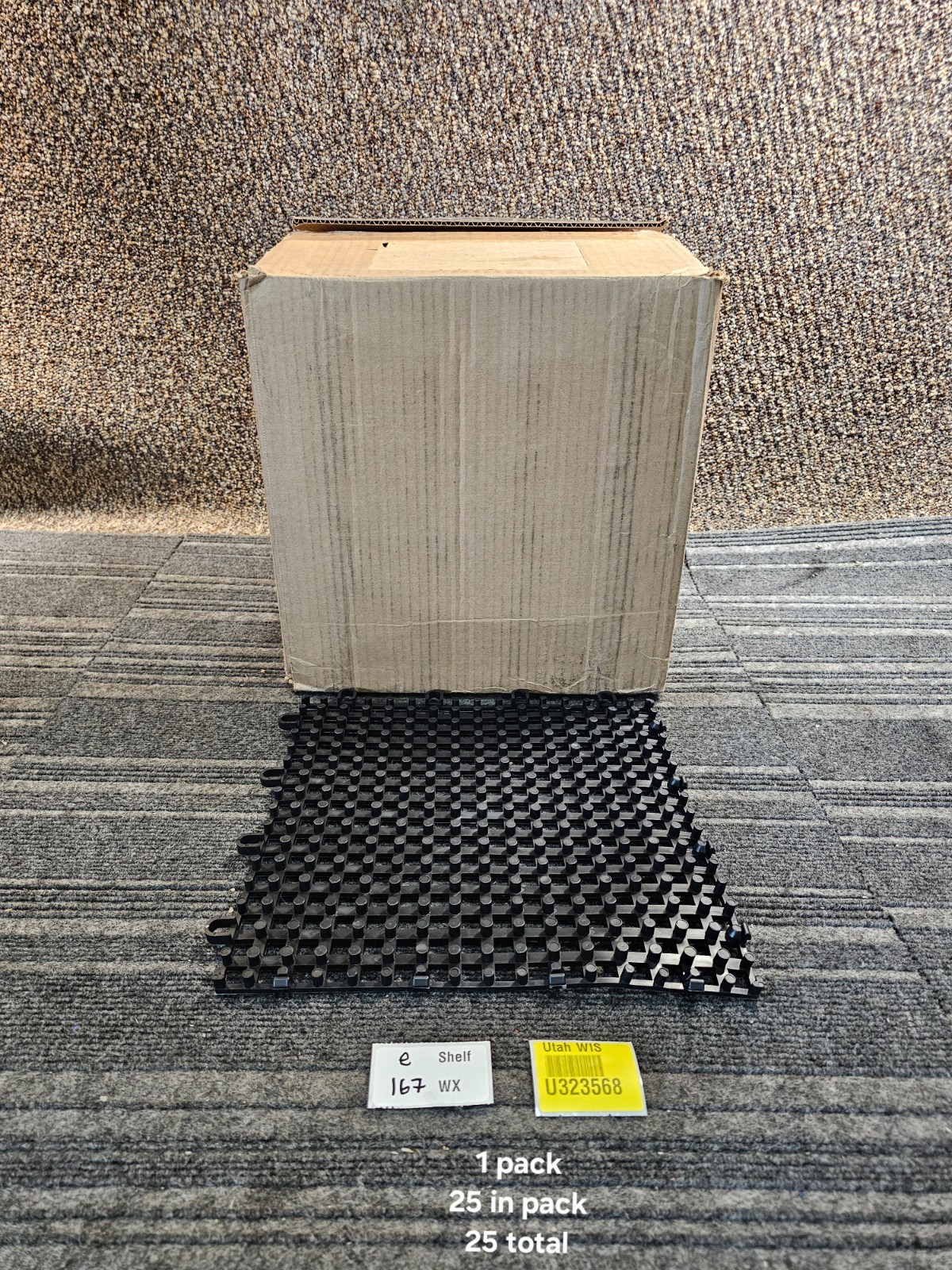 (QTY 25) Duragrid DNSBLAK 12” L X 12” W, Indoor Non-Slip Pool and Spa Matting