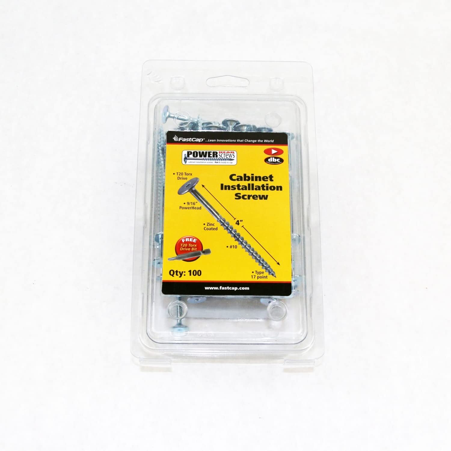 FastCap PowerHead Wood Screws with Large Flat Head Self-Tapping Point 4″ 2