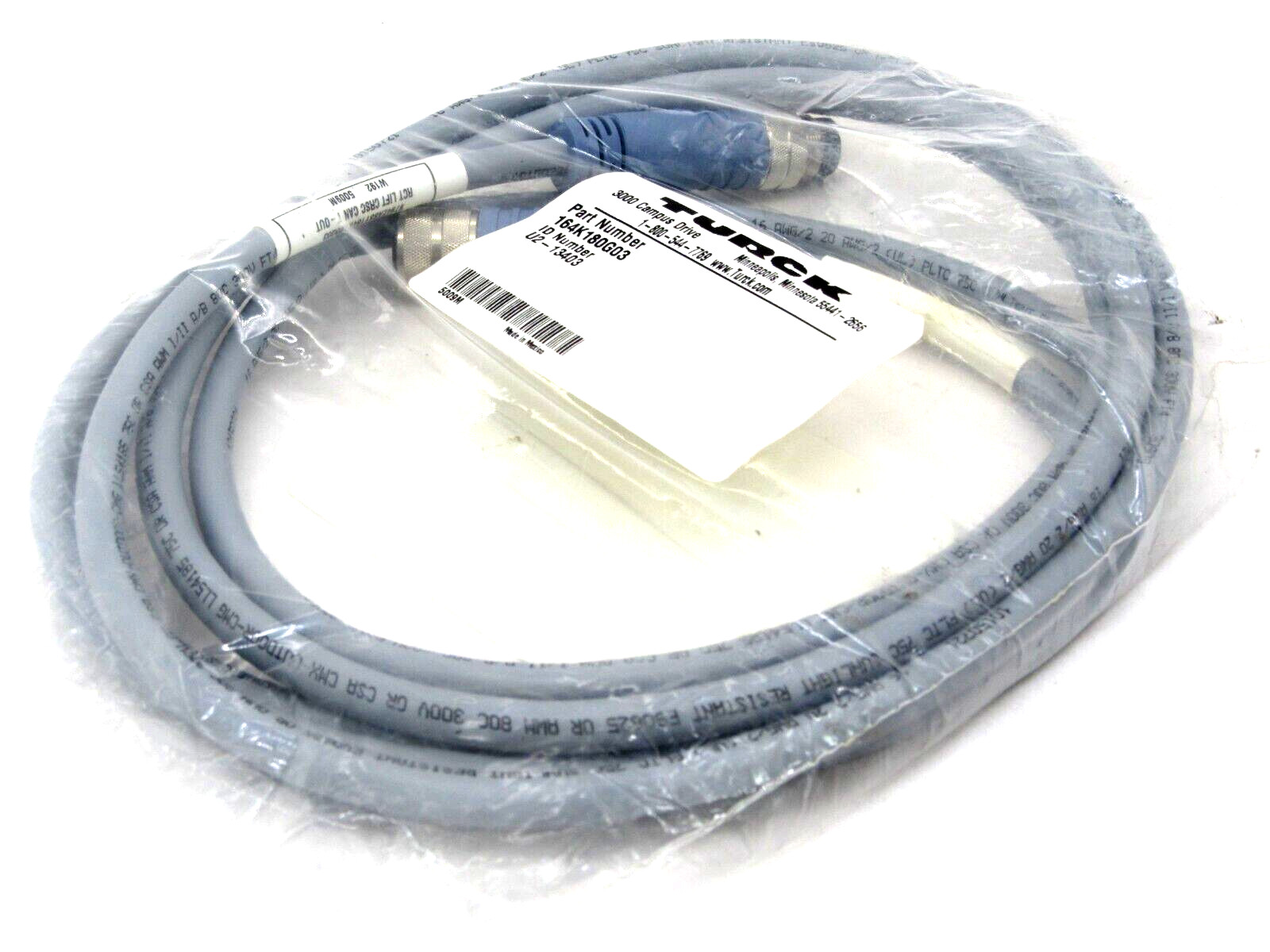 NEW TURCK 164K180G03 CORDSET U2-13403