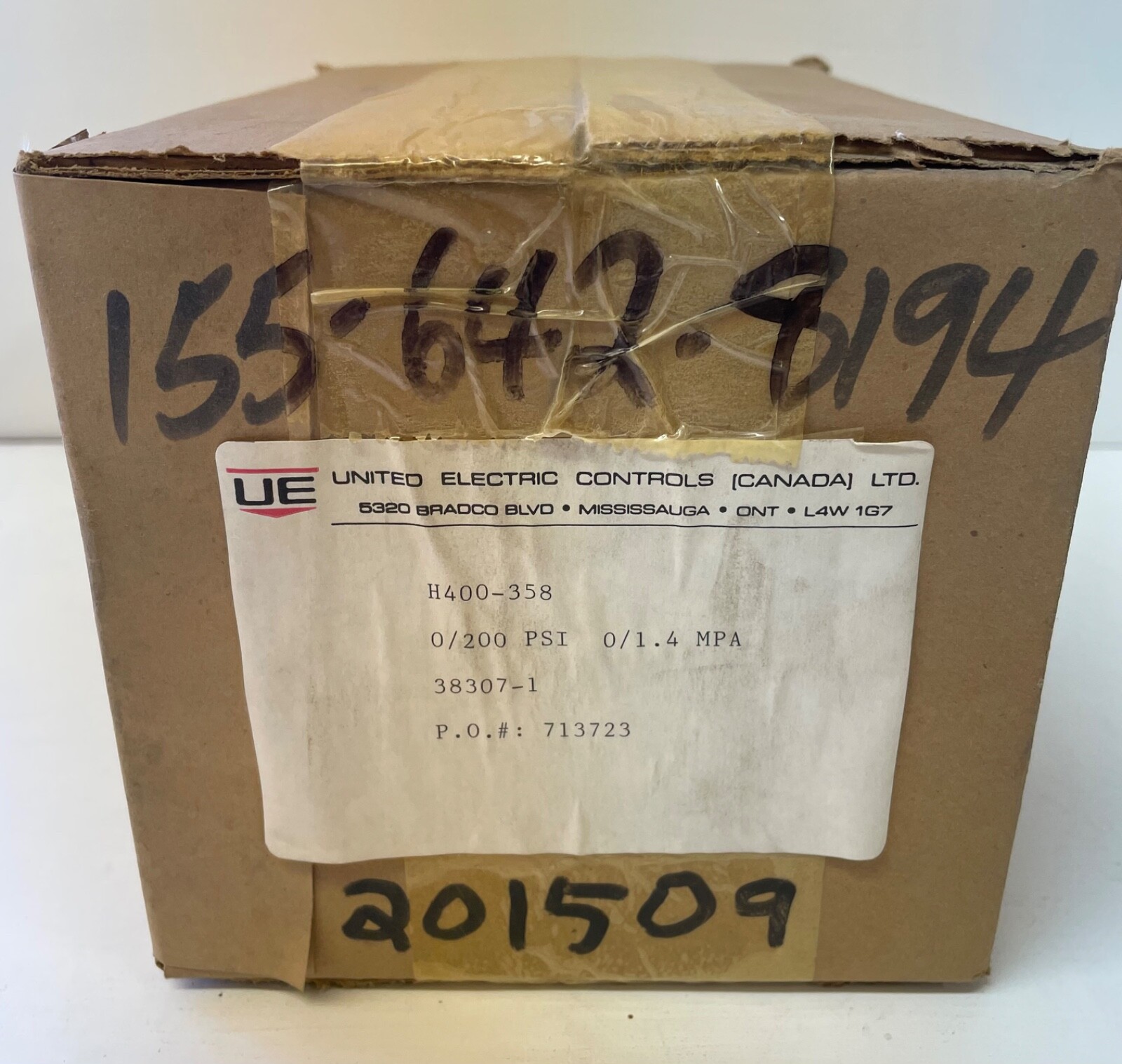 Ue United Electric H400-358 Pressure Control Switch 0-200psi 125/250 AC