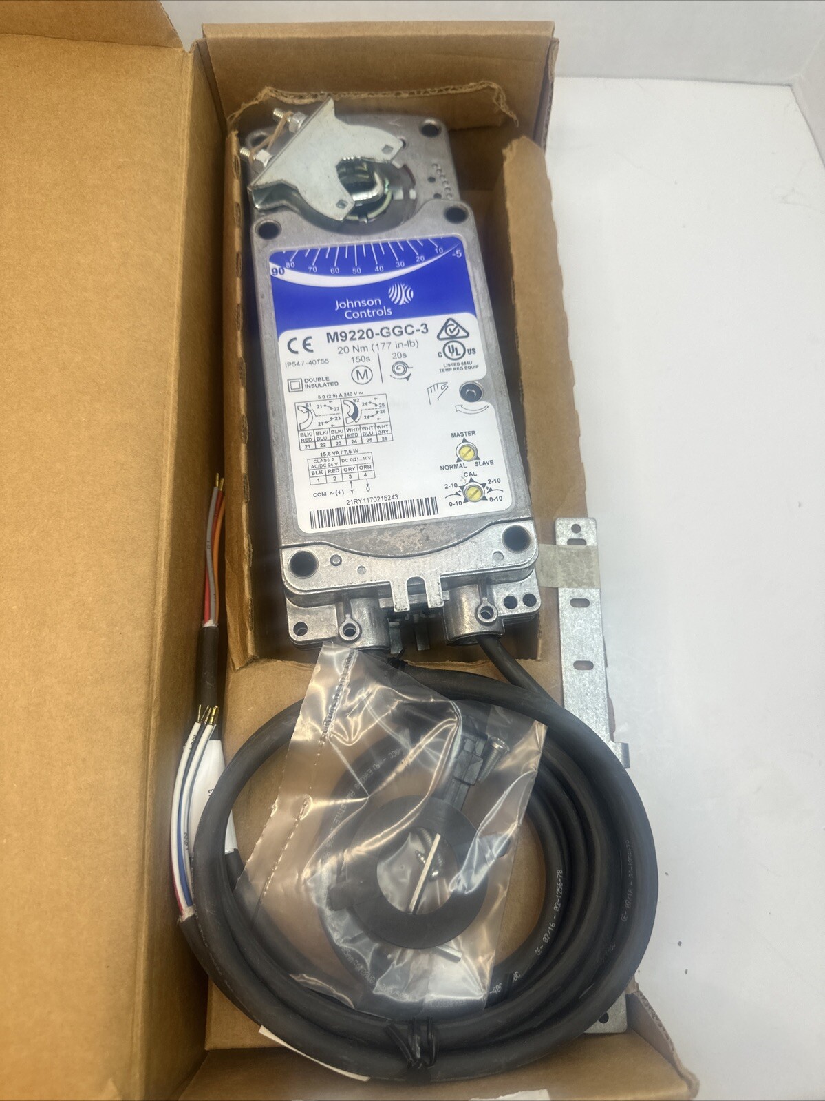 JOHNSON CONTROLS M9220-GGC-3 Actuator 24VAC/VDC 20Nm 177 in/lb Spring Return