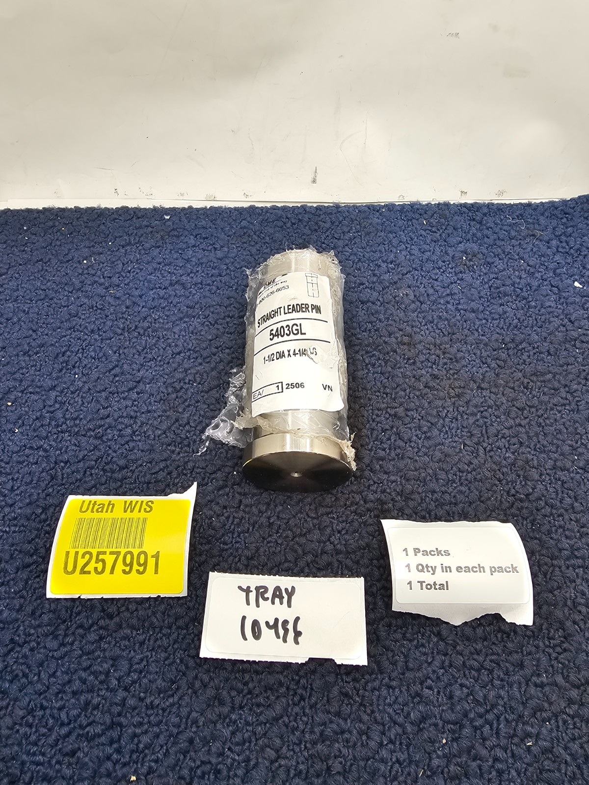 DME 5403GL: 1-1/2 in. Dia. x 4-1/4 in. Length Straight Leader Pin CRS Carburized