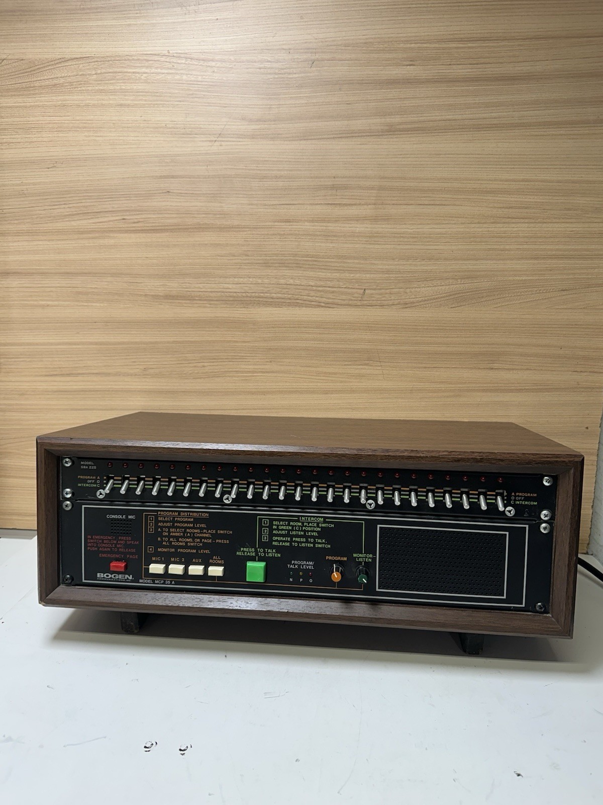 BOGEN SBA 225 Master Control Console with MCP 35A Intercom System (UNTESTED)