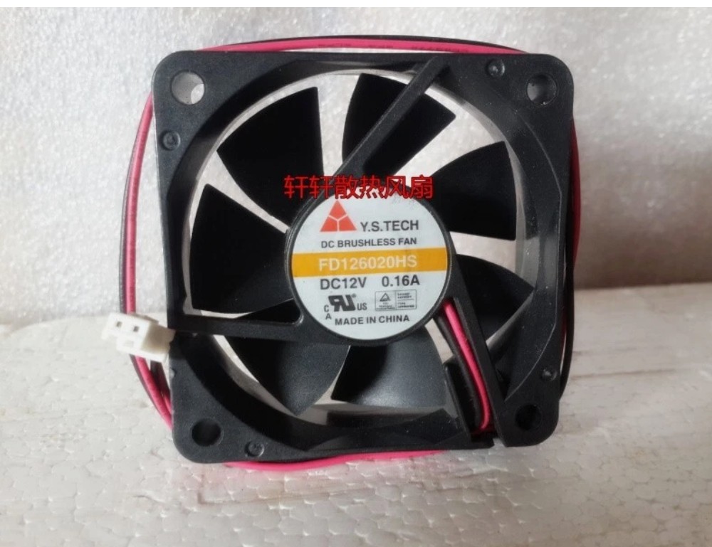 1 pcs Y.S.TECH FD126020HS 6CM 6020 12V 0.16A 2-wire cooling fan