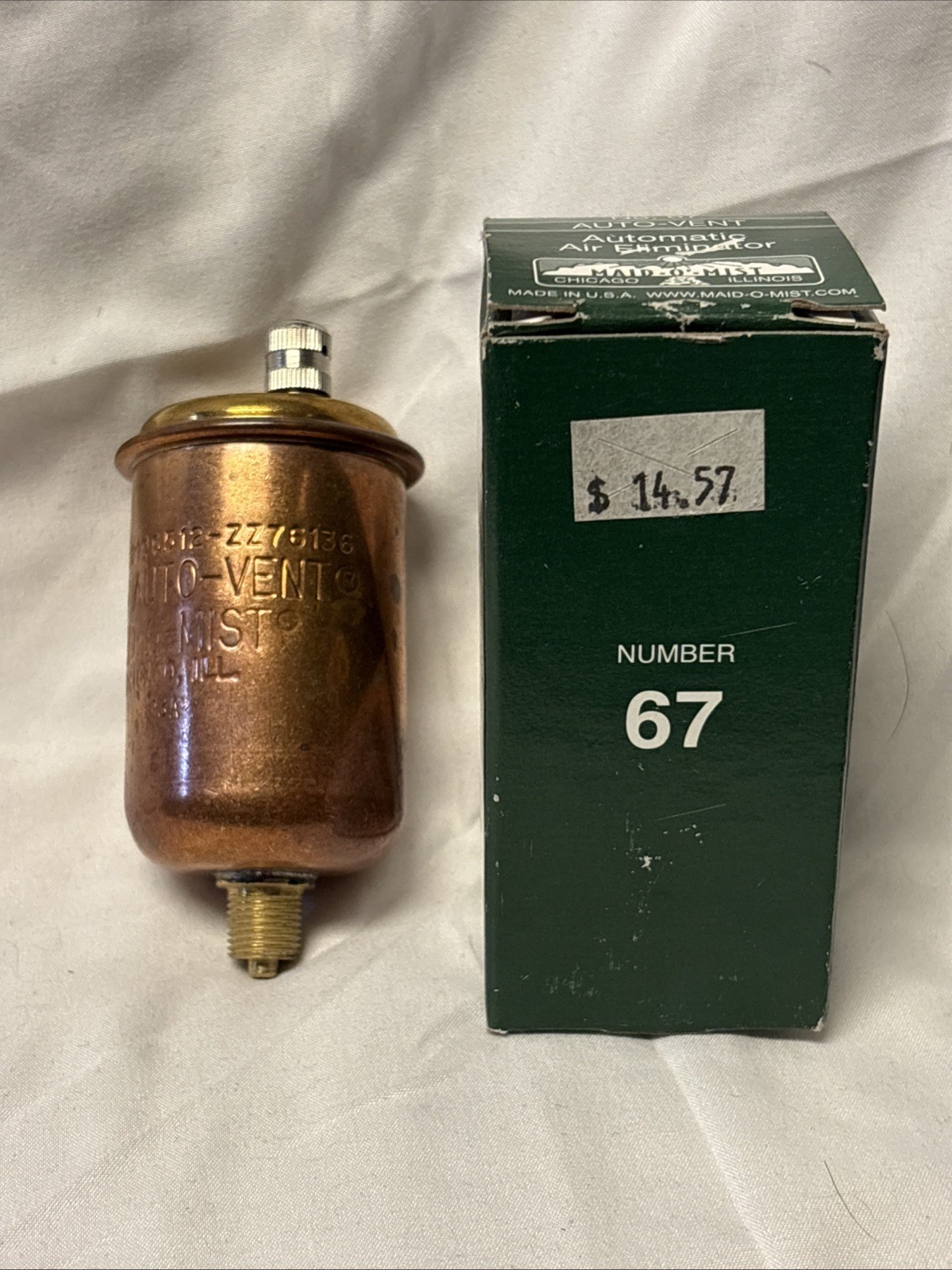 NEW Maid O Mist USA Automatic Air Eliminator Auto-Vent No 67 Brass Finish 1/8″