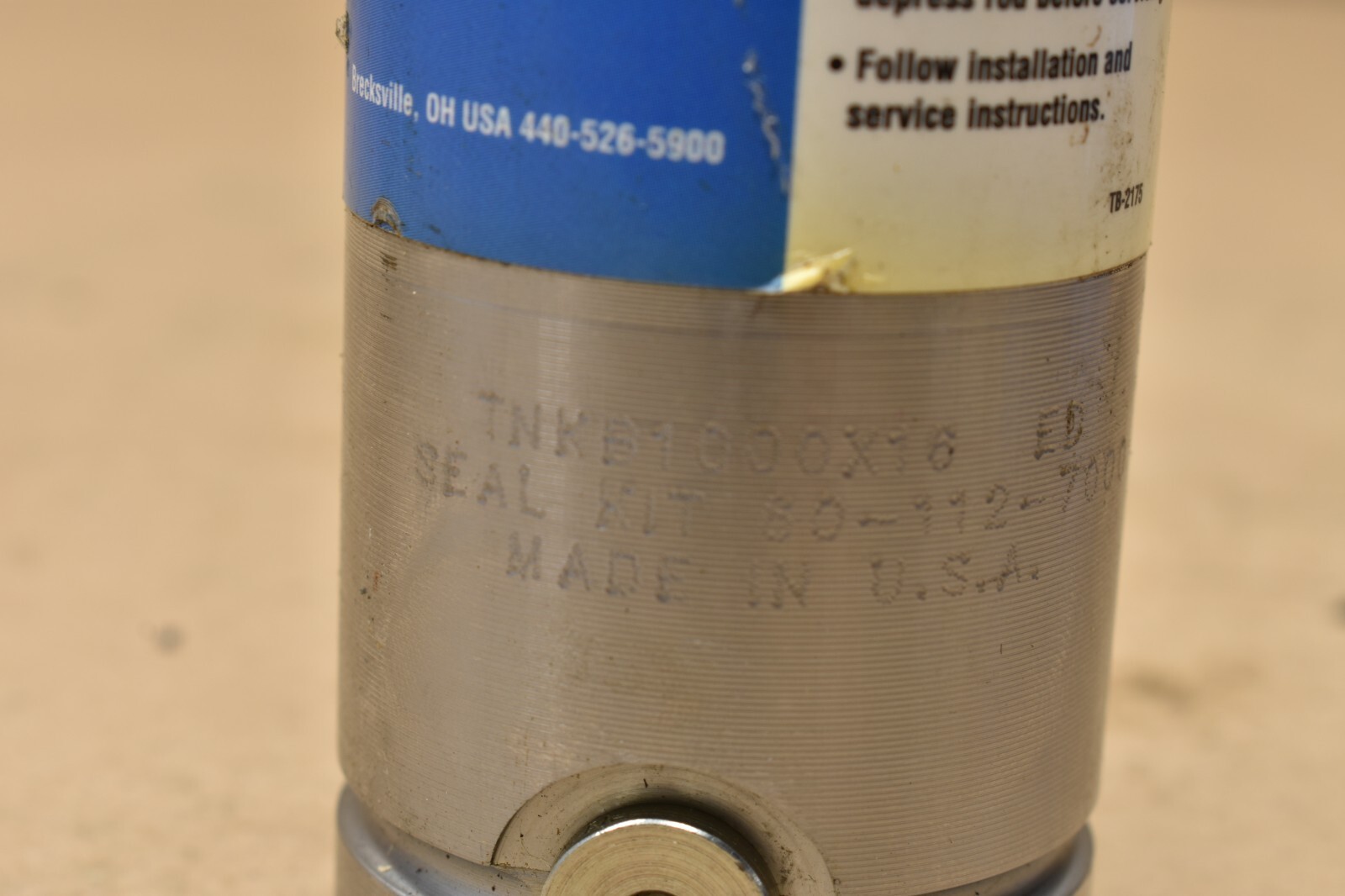Lot of 2 Hyson Tanker B TNKB1000X16 Nitrogen Gas Spring Max Pressure 2175 PSI