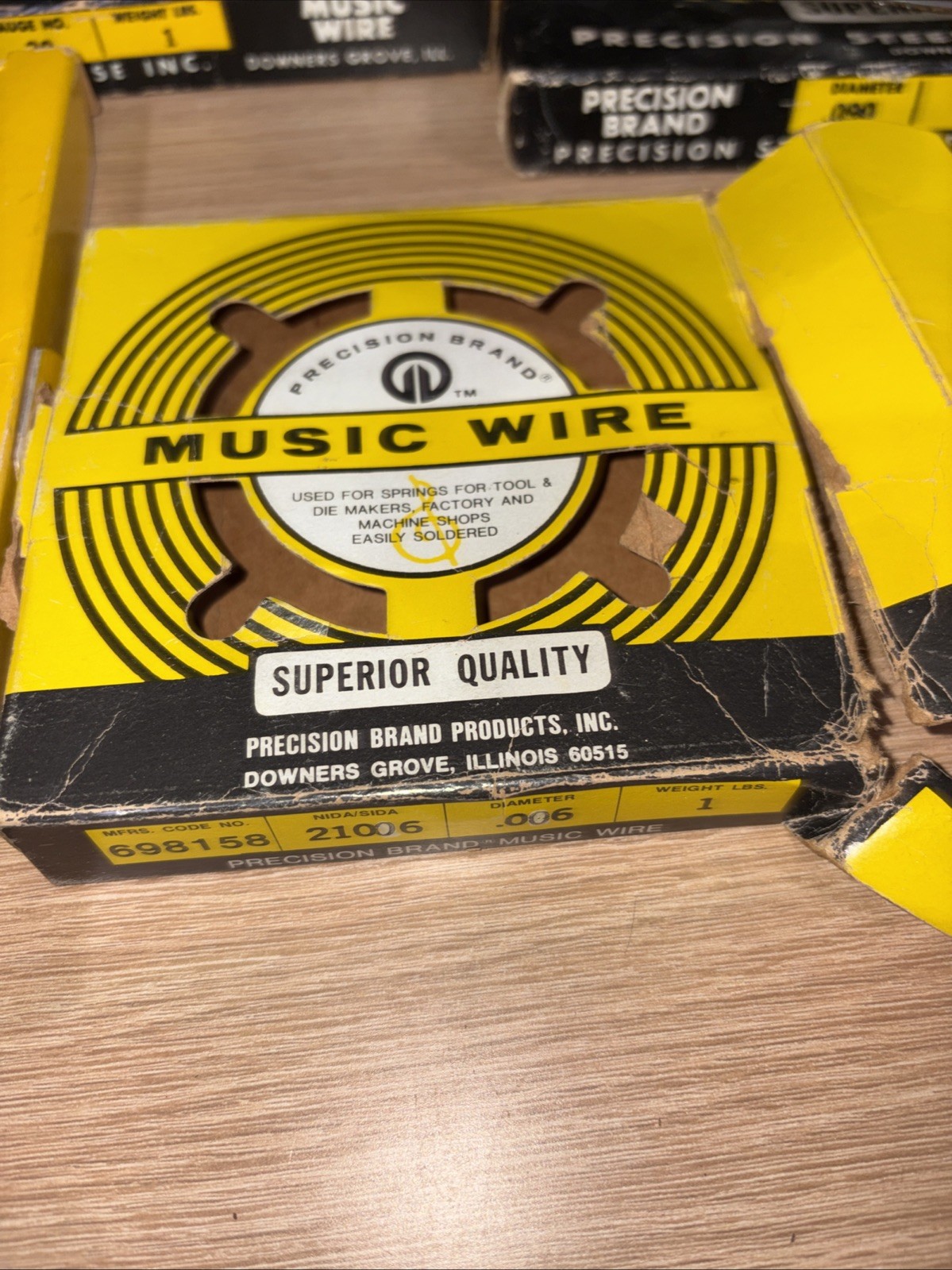 Vtg Music Wire Lot 4 Precision Brand USA .006,0.80,and .090 DIAM READ