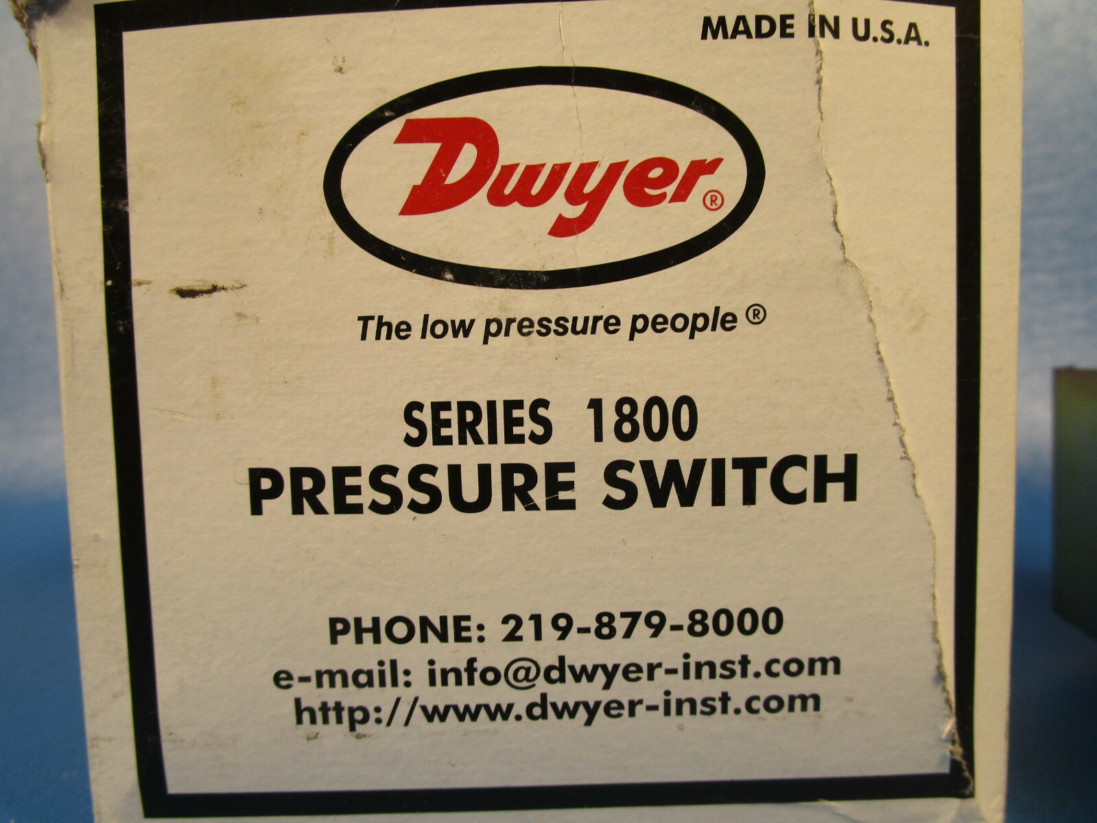 Dwyer, 1820-20 Compact Low Differential Pressure Switch
