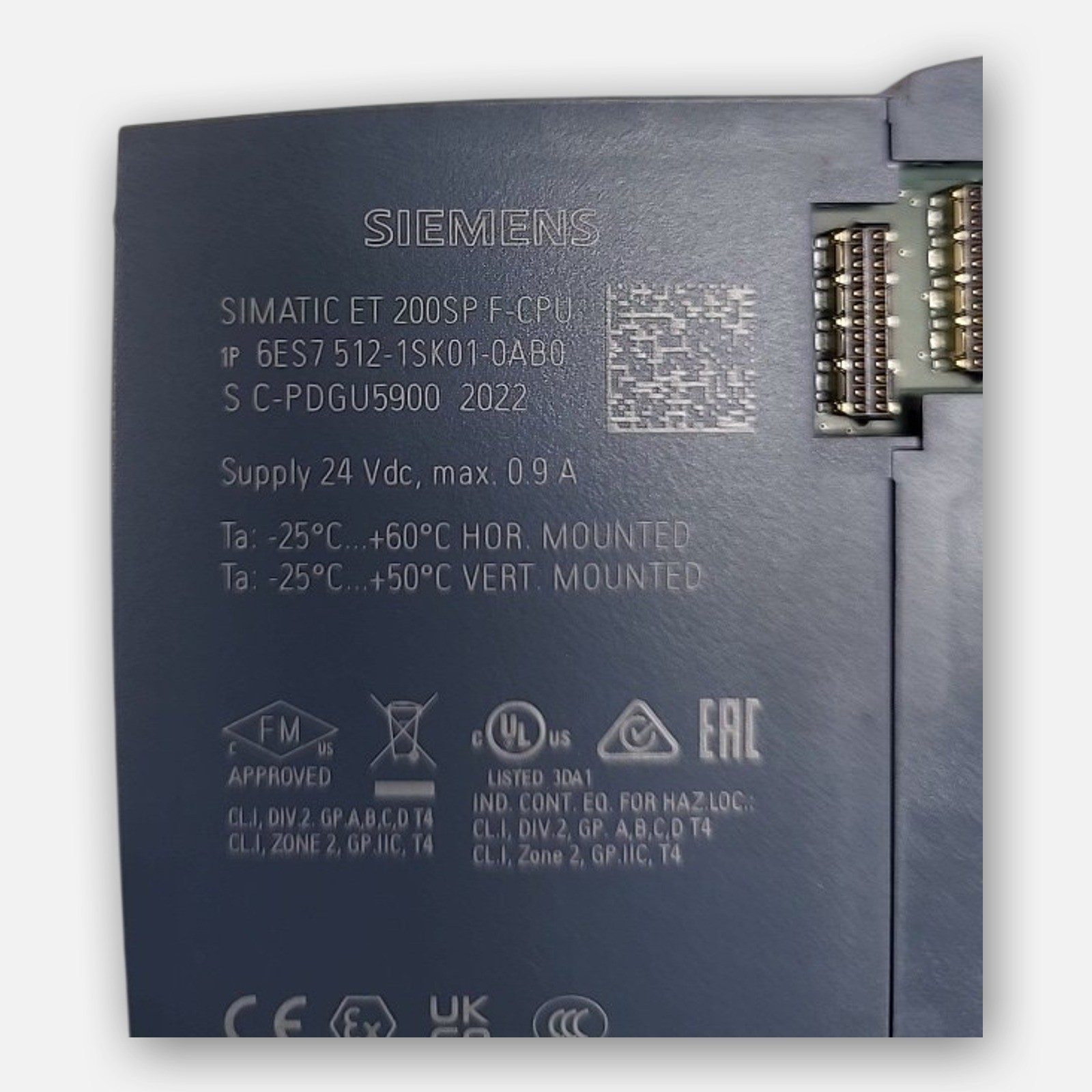 SIEMENS 6ES7 512-1SK01-0AB0 SIMATIC ET 200SP F-CPU MODULE 24VDC, 0.9A