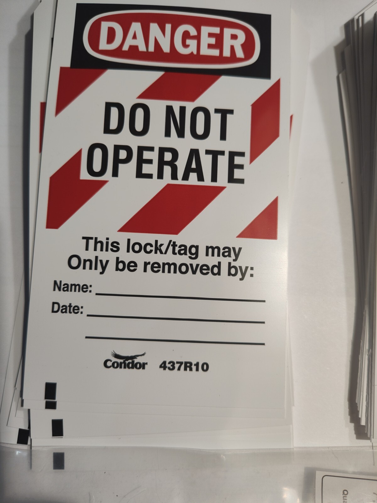 Condor Cndr-51511-7 Lockout Tag,Rectangle,5-3/4″ H,3″ W,Pk25
