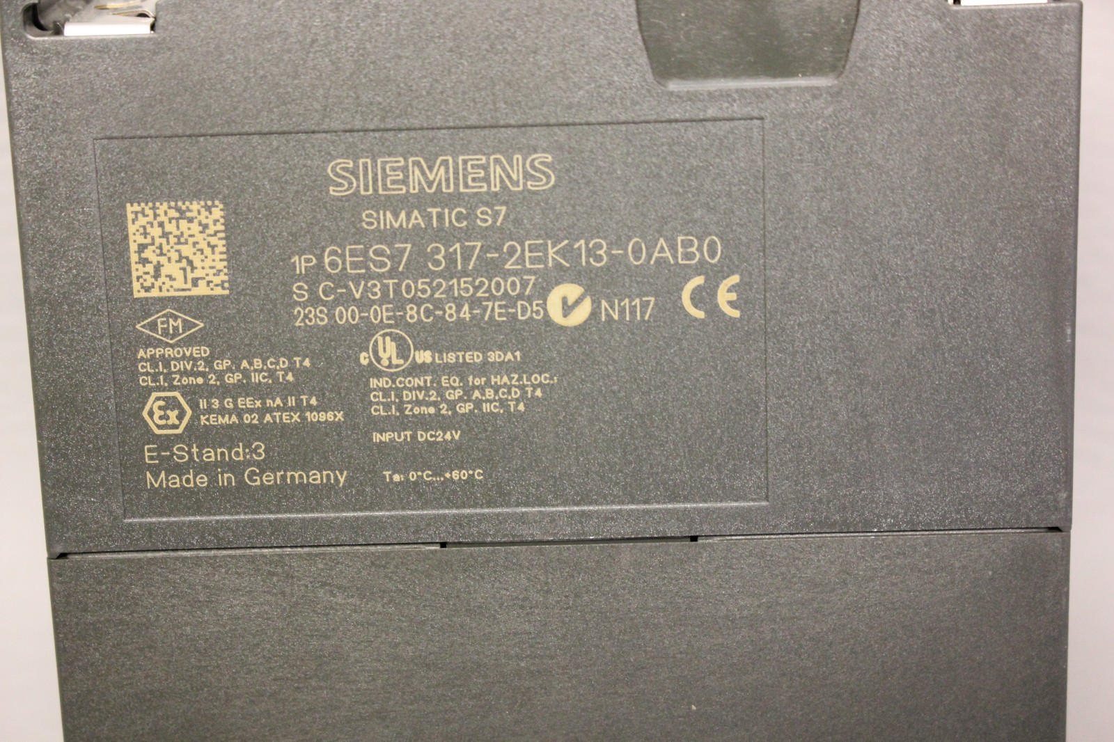 SIEMENS SIMATIC S7 PLC CPU 317 PROCESSOR 6ES7 317-2EK13-0AB0