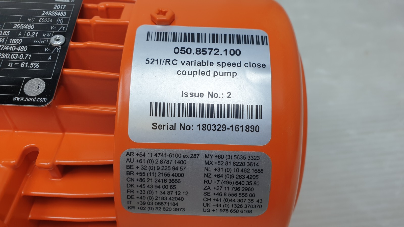 WATSON MARLOW 0XZ-63L/4 MG0559 Close-coupled industrial pump