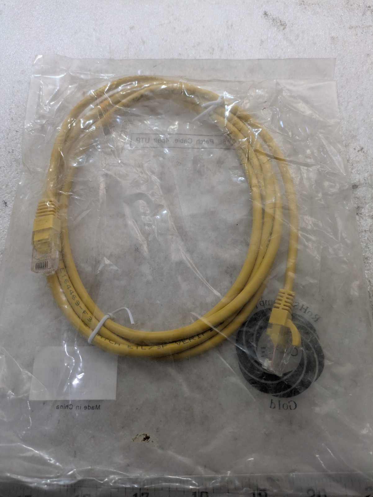 Lynn ECAT5-4PR-07YEB CAT5e Patch Cable RJ45 M/M 7ft Yellow 24AWG UTP Booted
