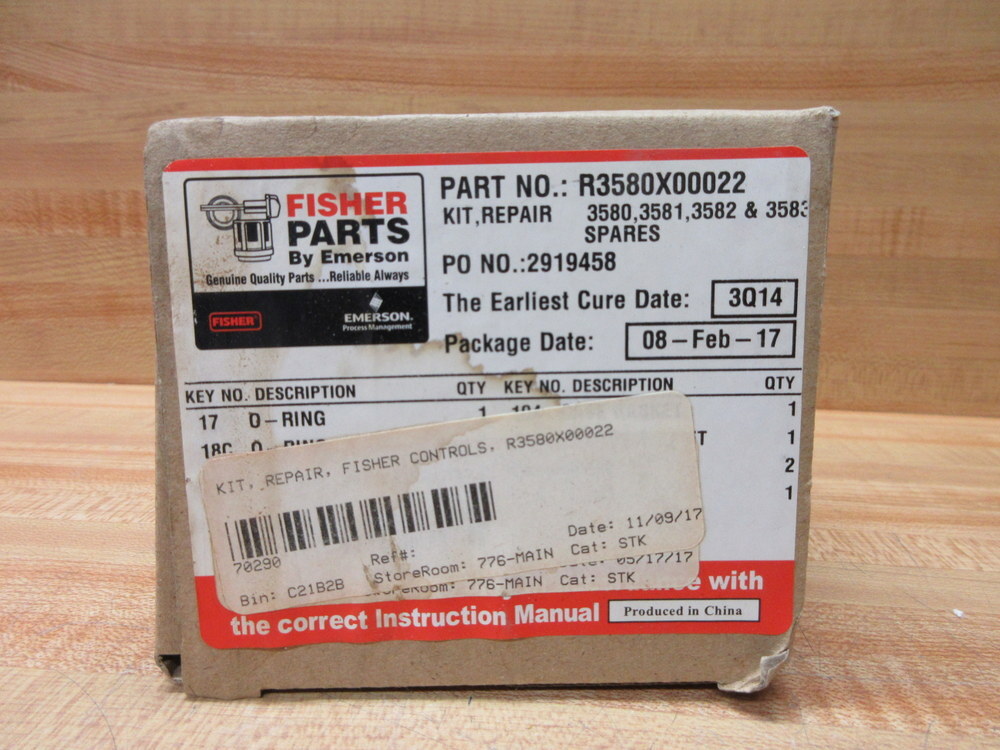 Fisher R3580X00022 Emerson Repair Kit (Pack of 3)