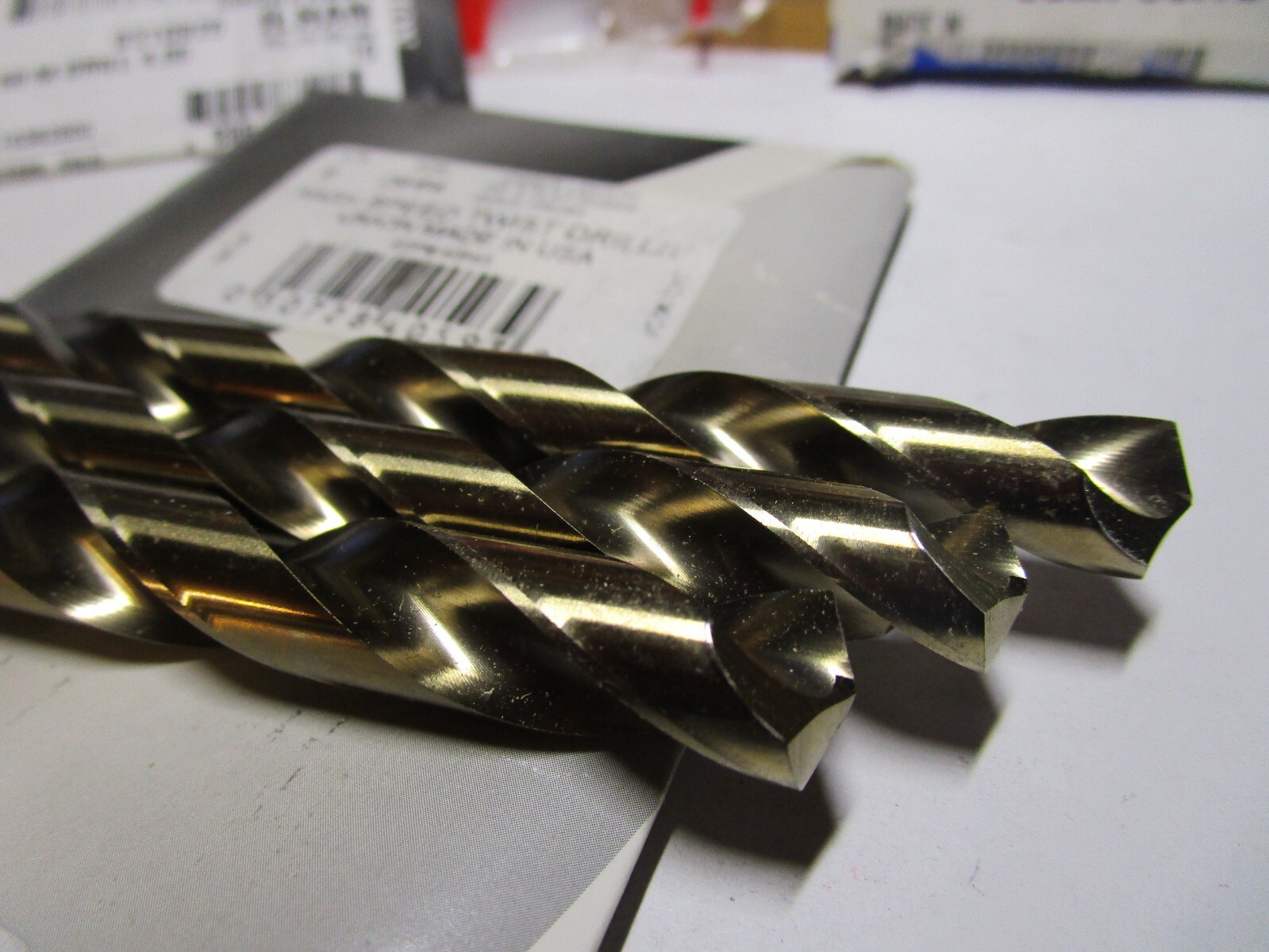 29/64″ x 5-5/8″ OAL 135° Split Gold HSSStraight w/3 Flats Jobber Drill QTY 3