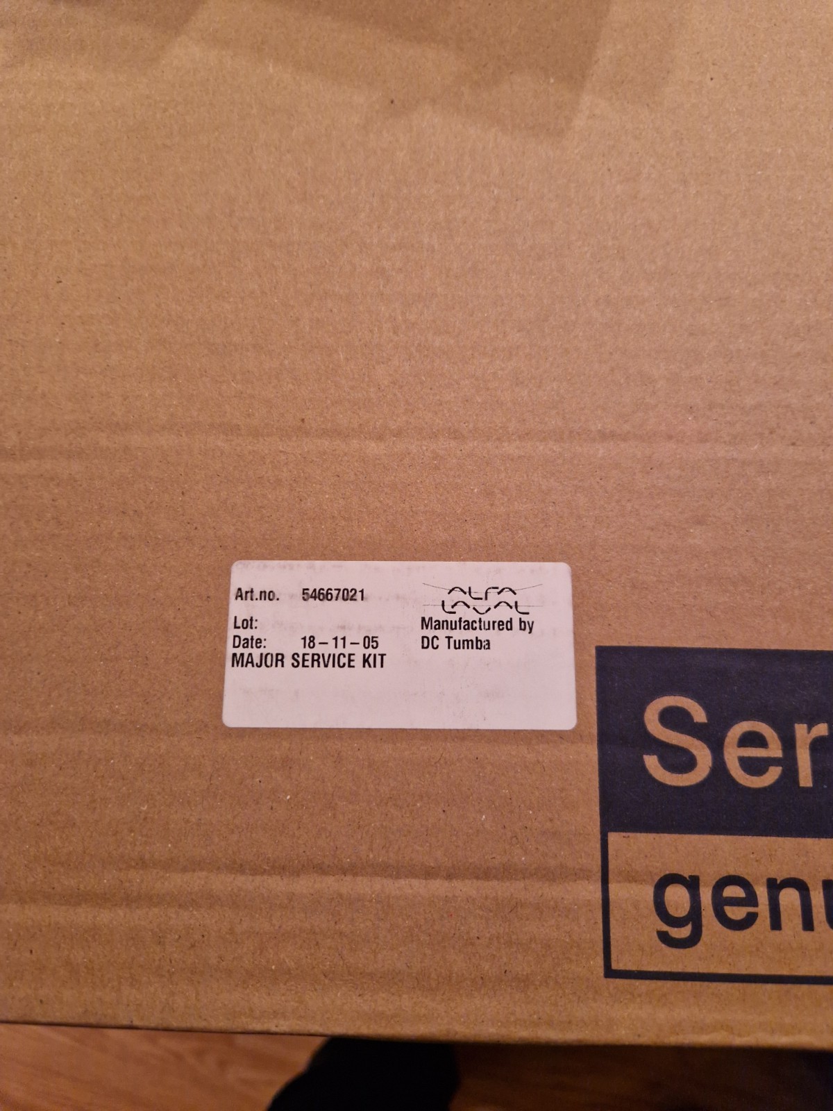 Alfa Laval, Major Service Kit, 54667021, New open box.