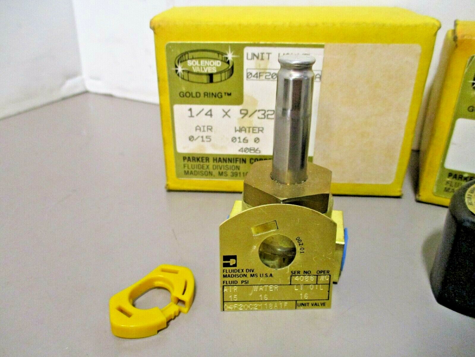 Parker 04F20C2118A1F Unit Valve 1/4 x 9/32 with 1FGC75 Type 1F 12vdc Solenoid