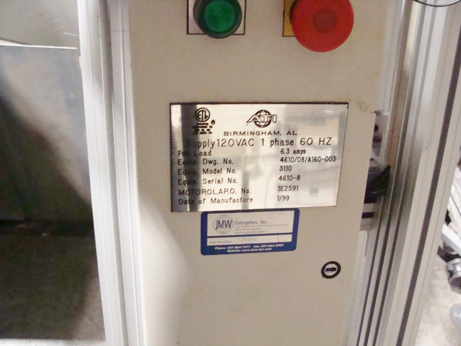ATI Transfer Conveyor Systems Meterial Handling w/AB 1000 Micro Logic Conroller