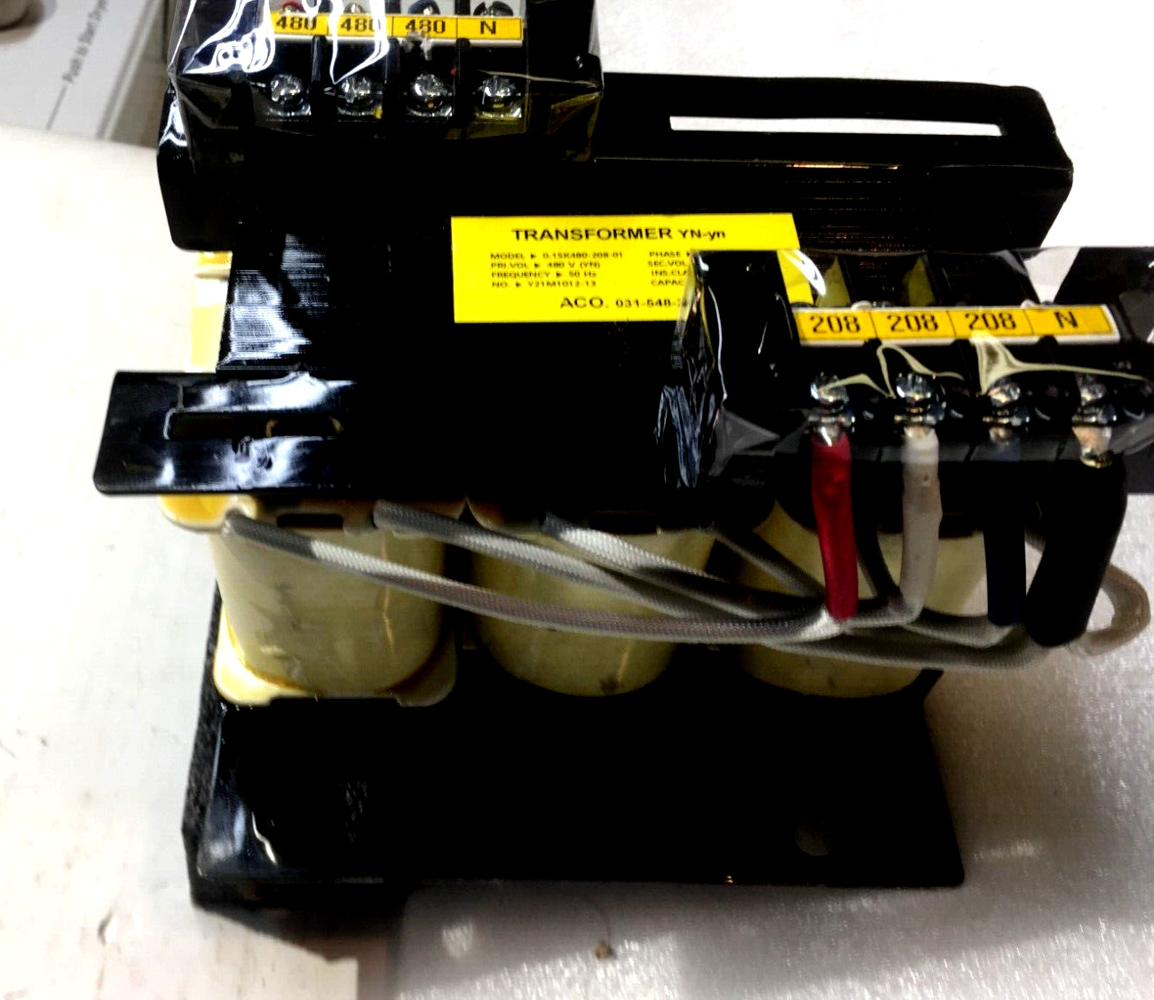 ACO NEWTRANSFORMER YN-yn MODEL 0.15K 480 -208-01 3PH 50/60HZ PRI480 SEC 208W/NEU