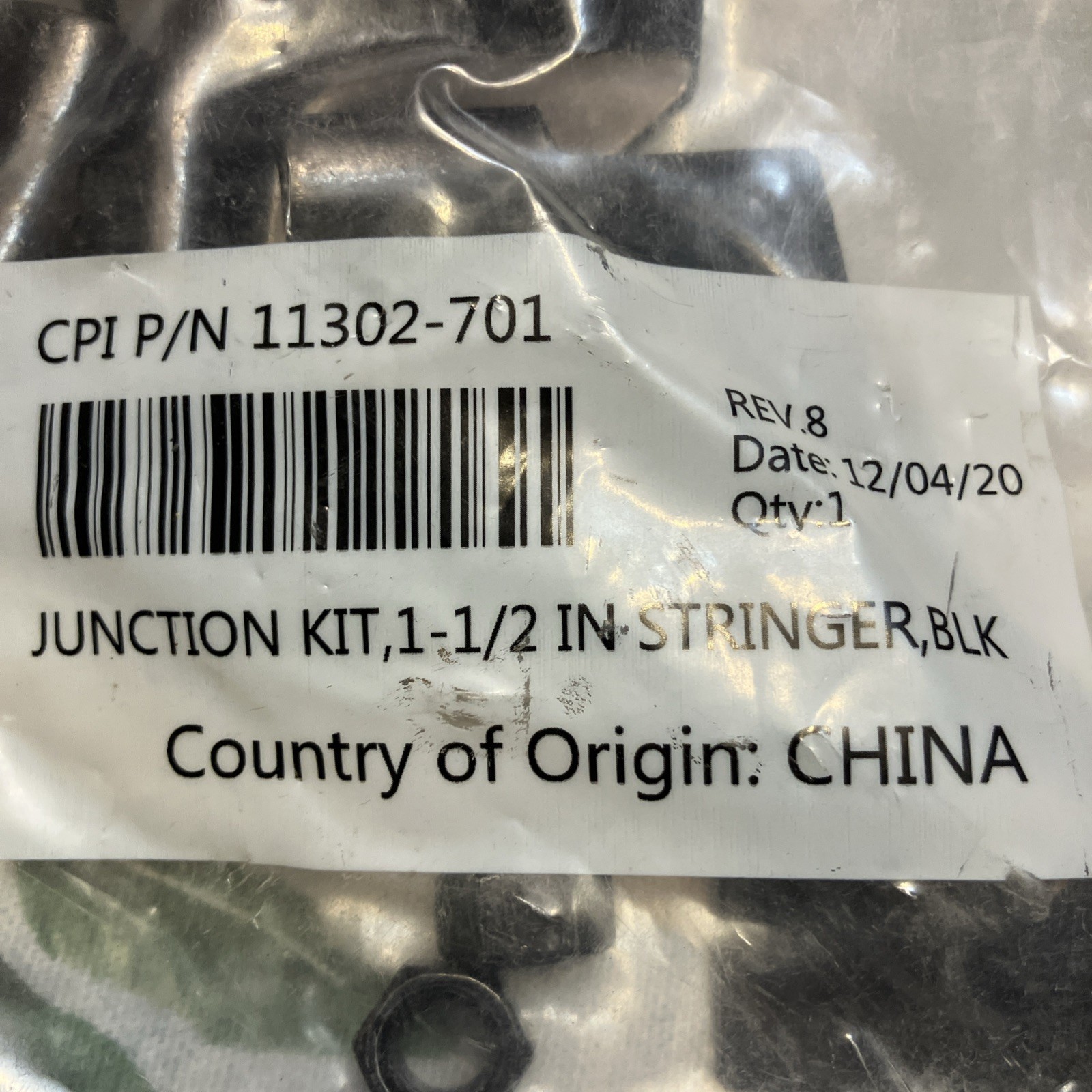 CHATSWORTH CPI JUNCTION KIT, 1-1/2 IN. STRINGER, BK, 11302-701, NEW IN PACKAGE
