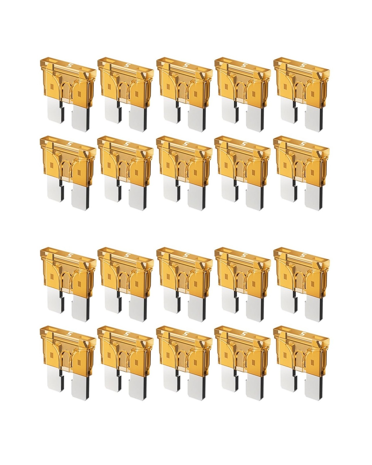 Riseuvo 20pcs 5A Standard Car Fuses – 5 AMP Automotive Fuses(ATO/APR/ATS), 32…