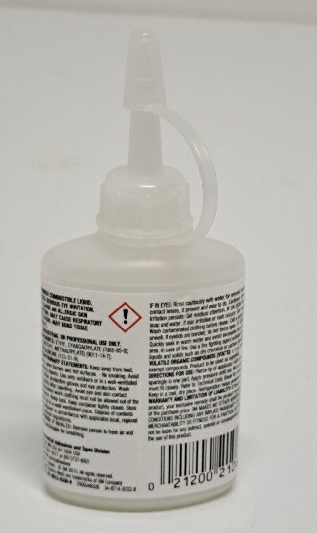 3M Scotch-Weld 7000046526 Instant Adhesive, 1 fl-oz Container Bottle 24Hr Cure