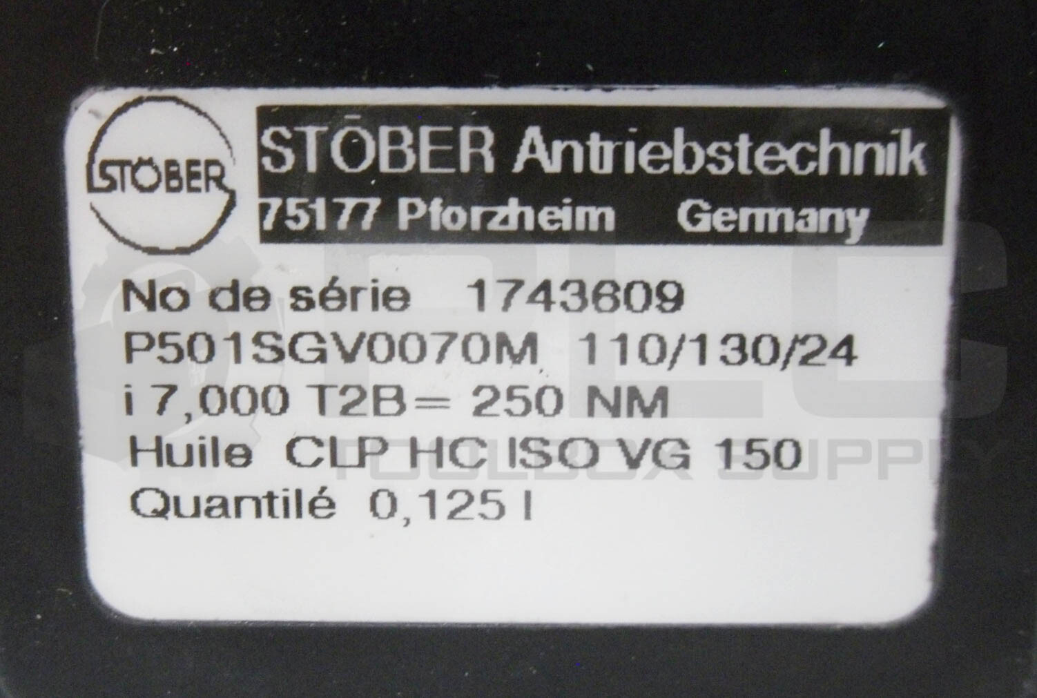 STOBER ANTRIEBSTECHNIK P501SGV0070M 110/130/24 GEARBOX, i 7,000, 1743609