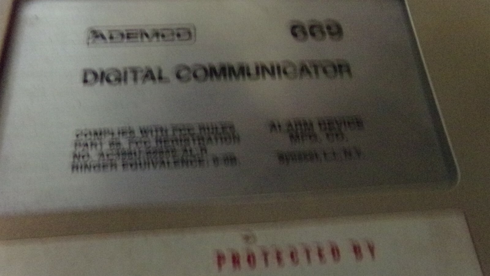 Ademco 669 Digital Communicator Alarm Control panel *FREE SHIPPING*