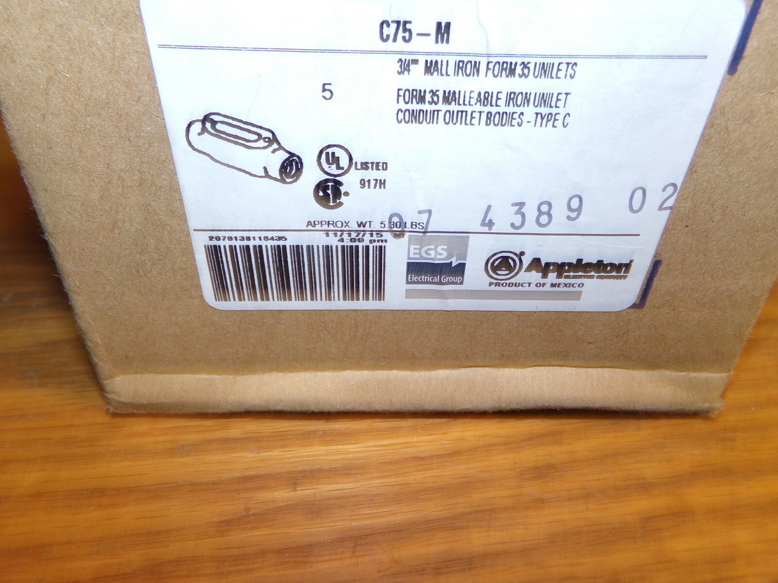 NEW Appleton C75-M 3/4″ mall Iron Form 35 Unilets Type C *FREE SHIPPING*